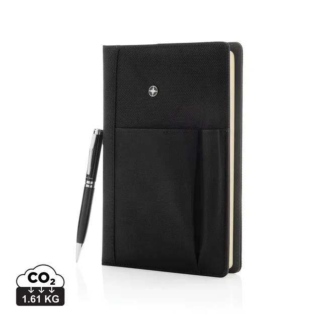 Swiss Peak Ufficio & Scrittura Set penna e taccuino set regalo nero 1680D