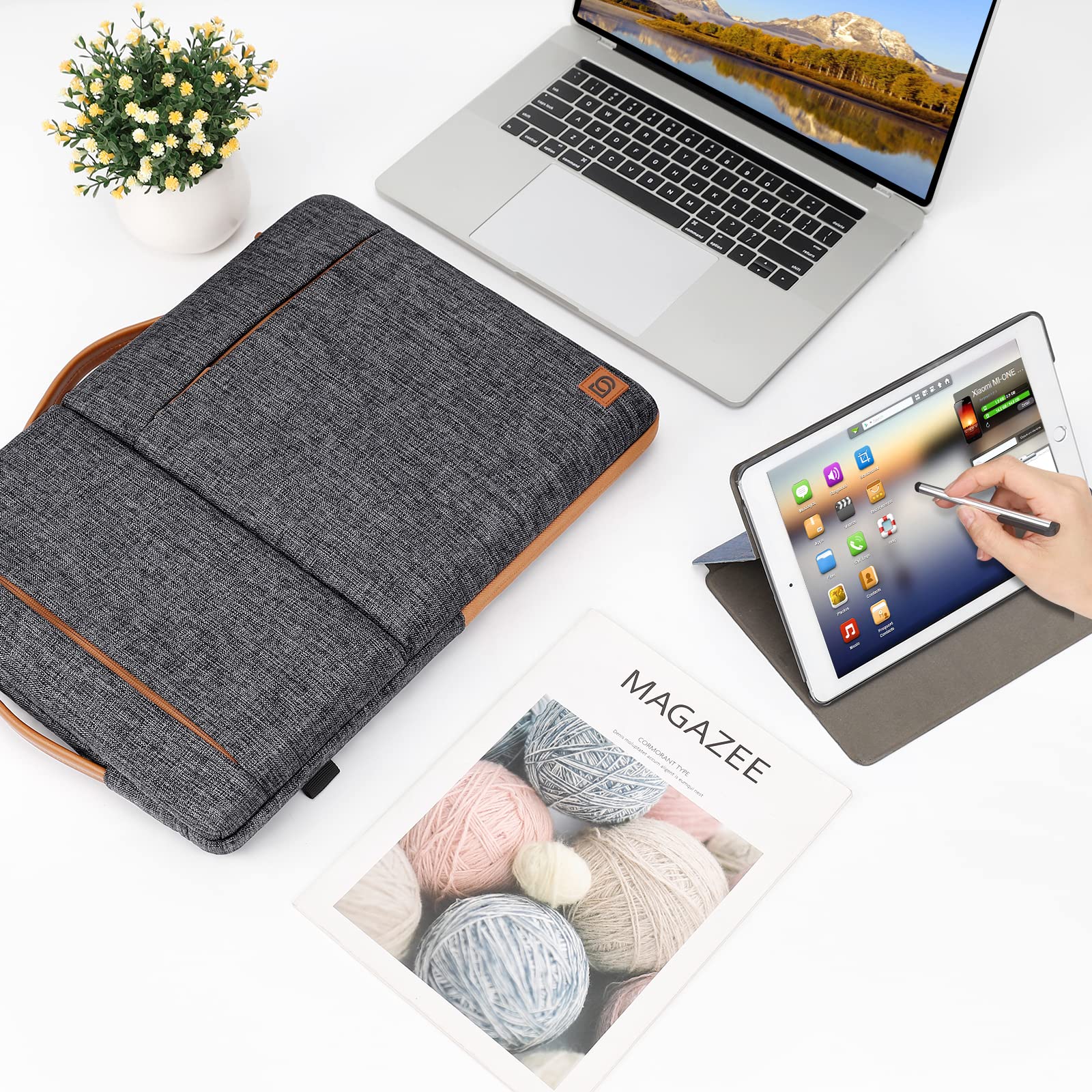 Domiso Laptop Sleeve 10,1 Pollici custodia laptop grigio scuro impermeabile