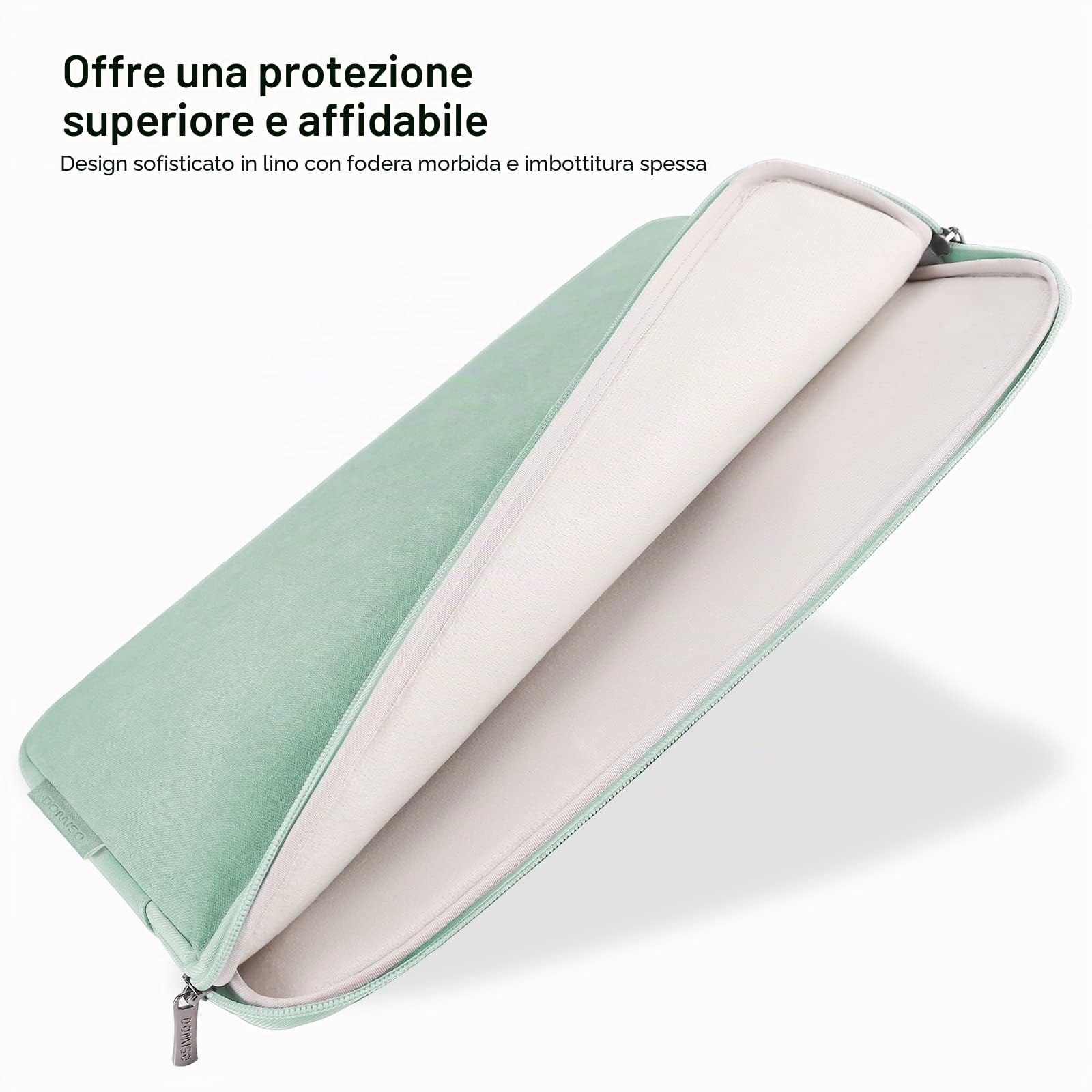 Domiso Laptop Sleeve 17.3 Pollici custodia laptop Verde Chiaro impermeabile