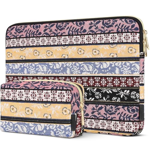 Domiso Laptop Sleeve 17,3 Pollici Custodia Impermeabile Strisce Rosa