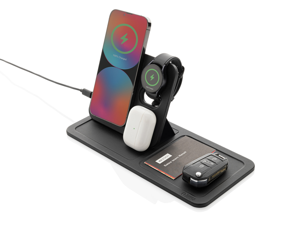 Swiss Peak Tech caricatore wireless 3 in 1 pieghevole nero RCS