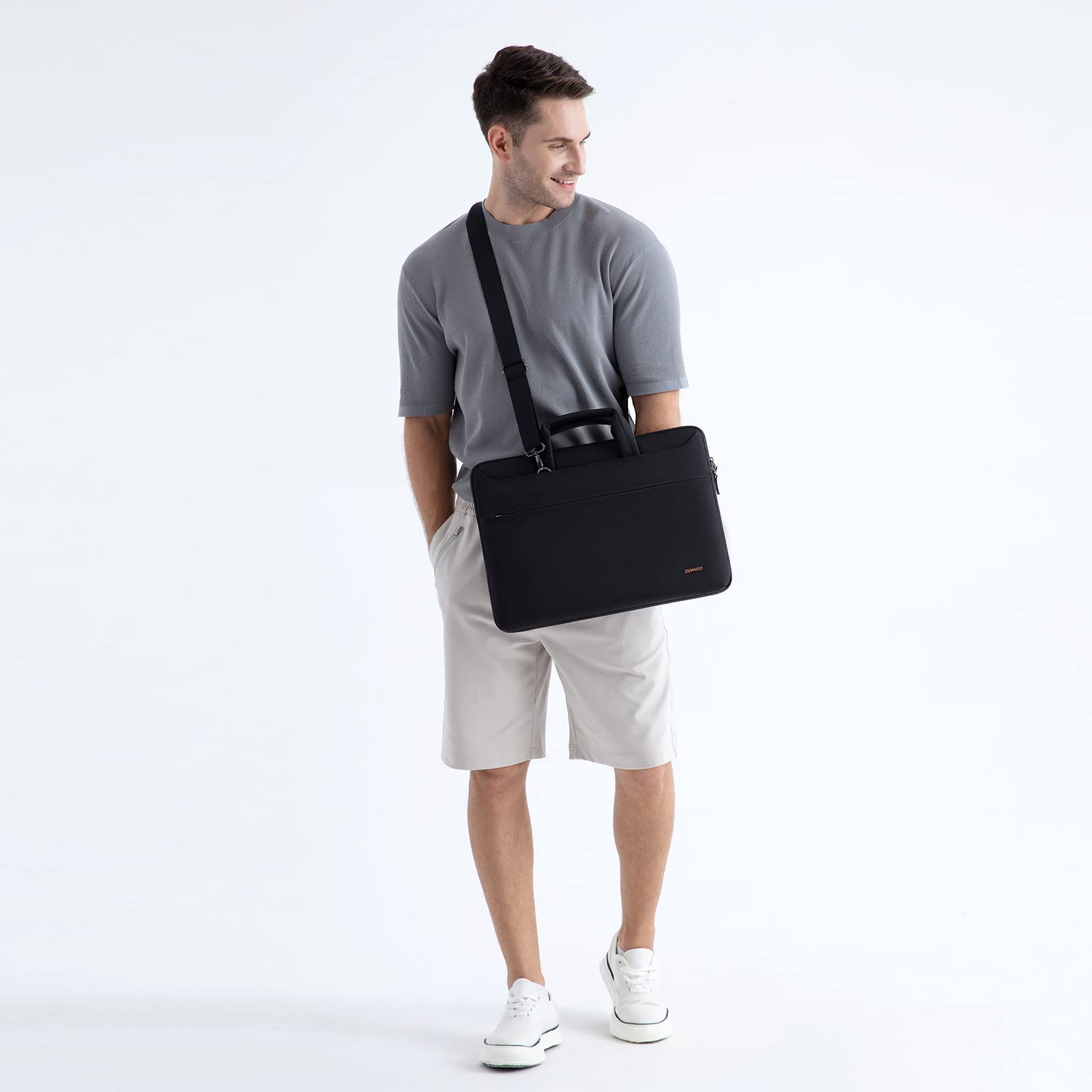 Domiso Laptop Briefcase 15,6 pollici borsa laptop nera impermeabile