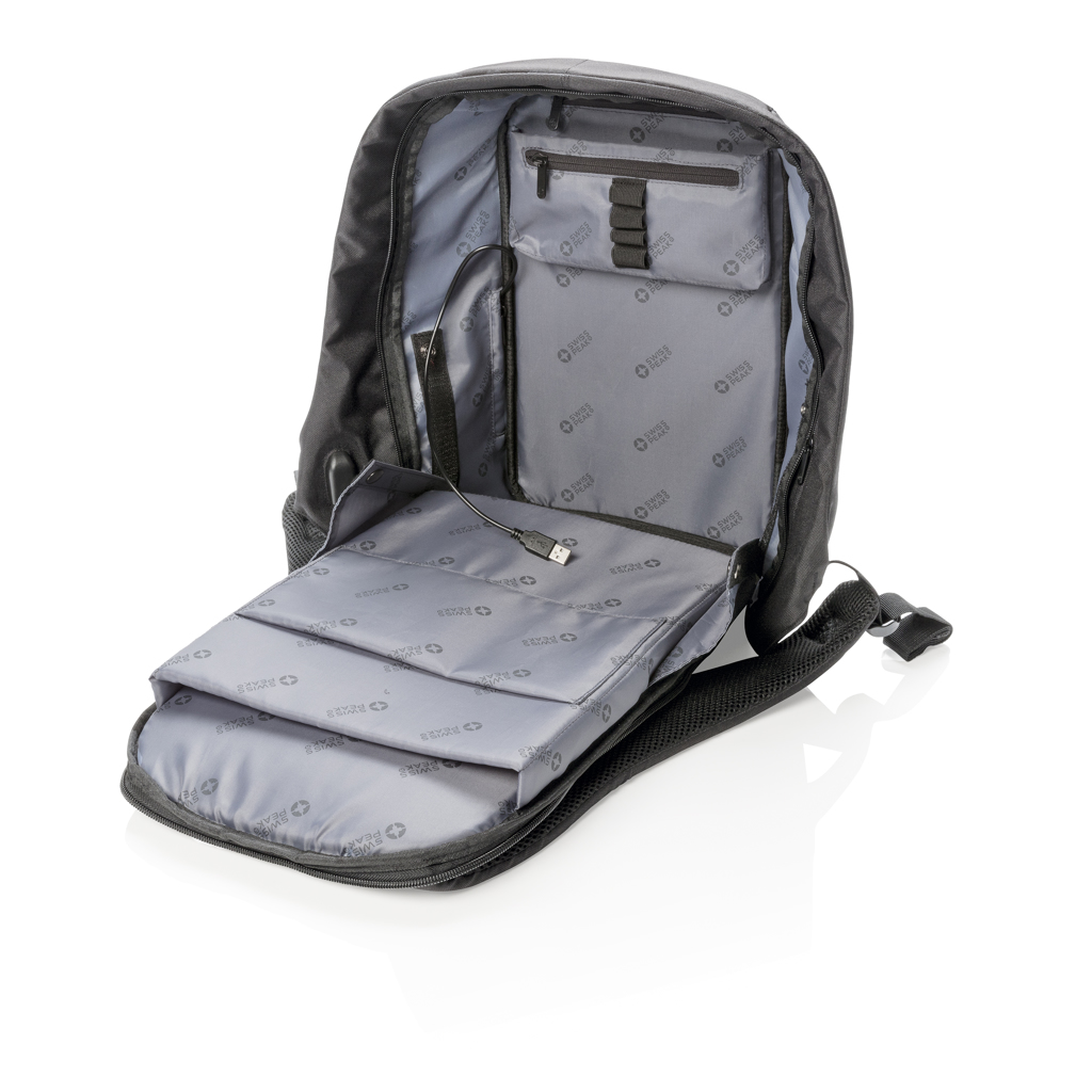 Swiss Peak Zaini Zaino porta PC 15,6″ antitaccheggio AWARE™ zaino nero USB