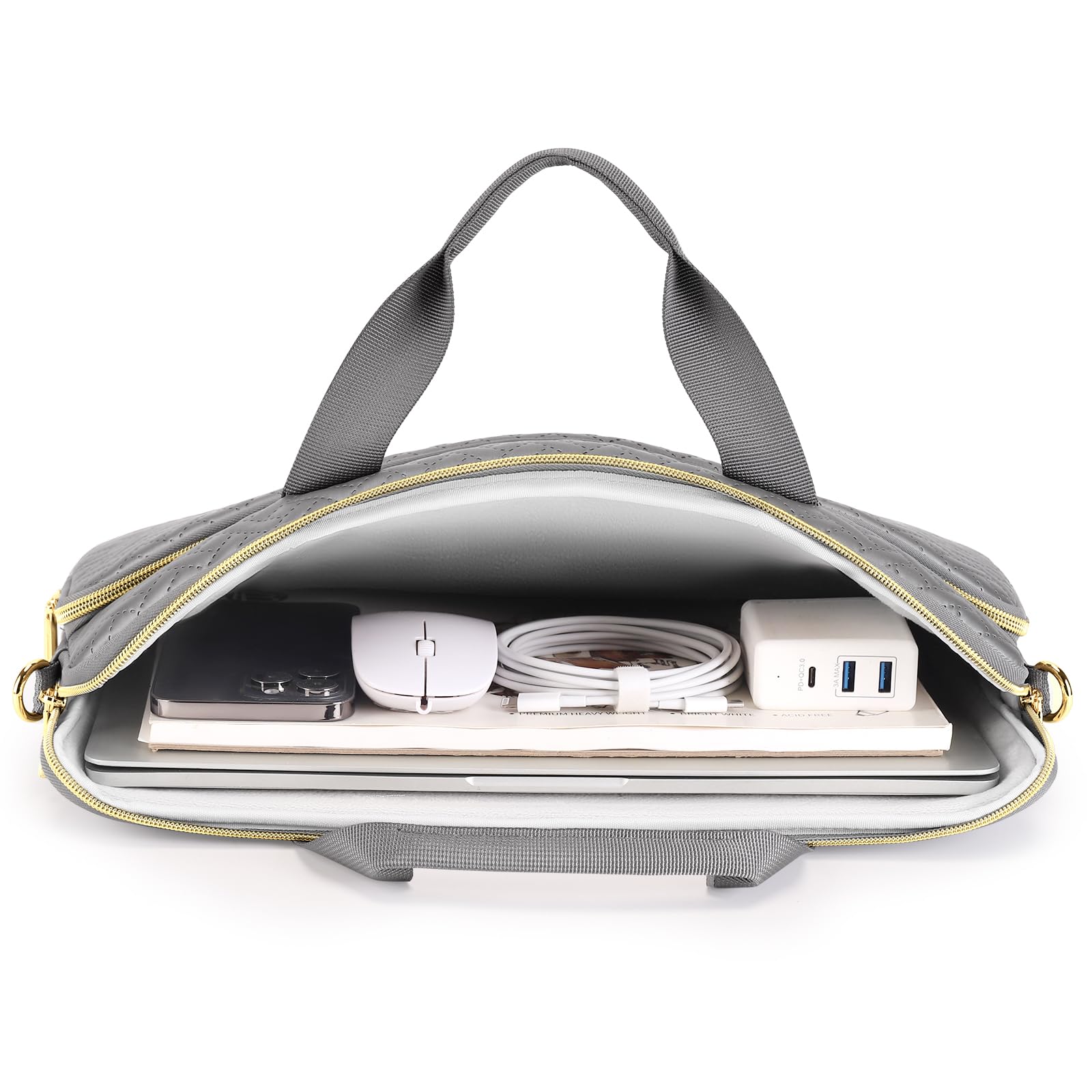 Domiso Laptop Briefcase 17,3 pollici borsa laptop grigia impermeabile