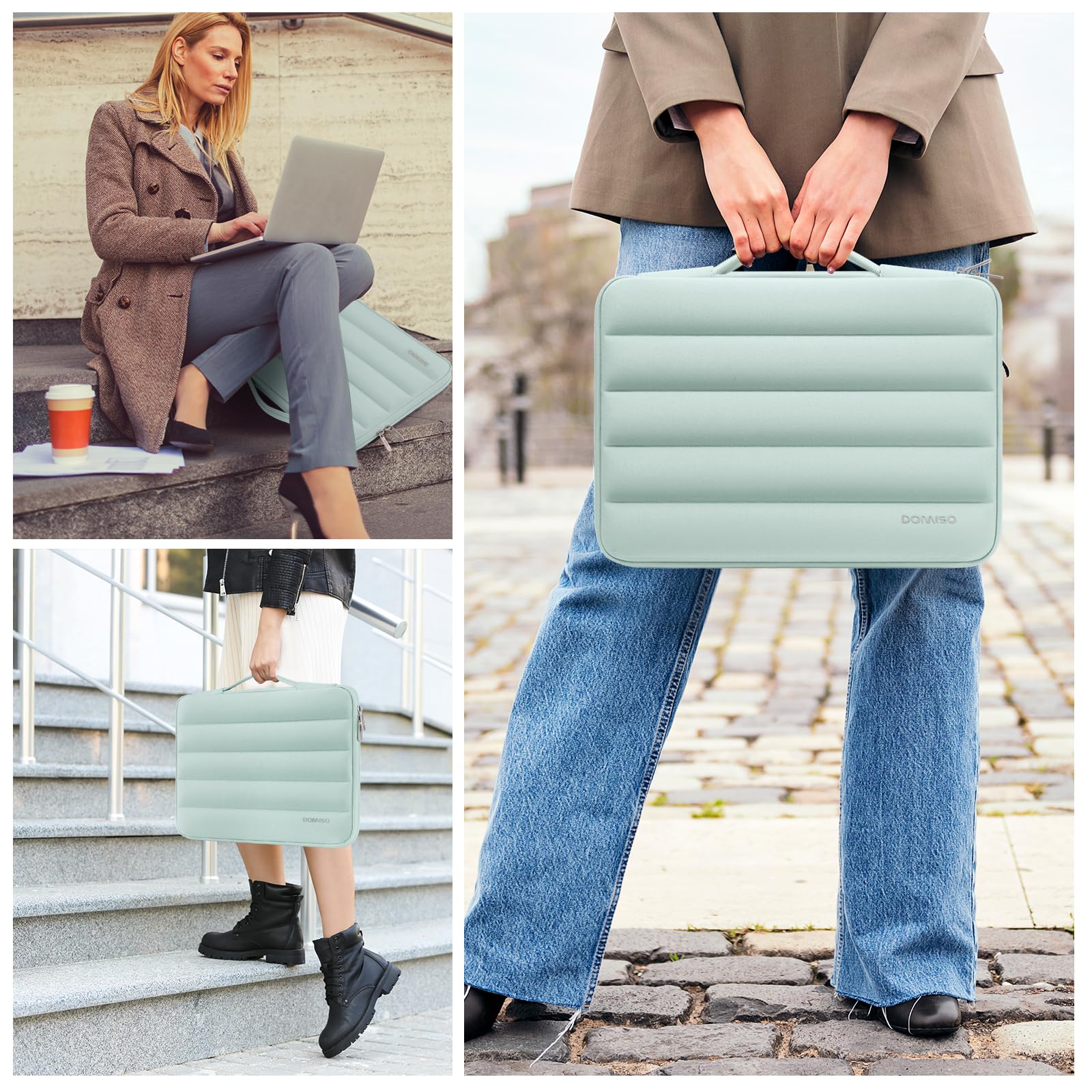 DOMISO Laptop Sleeve 14" custodia laptop verde menta antispruzzo