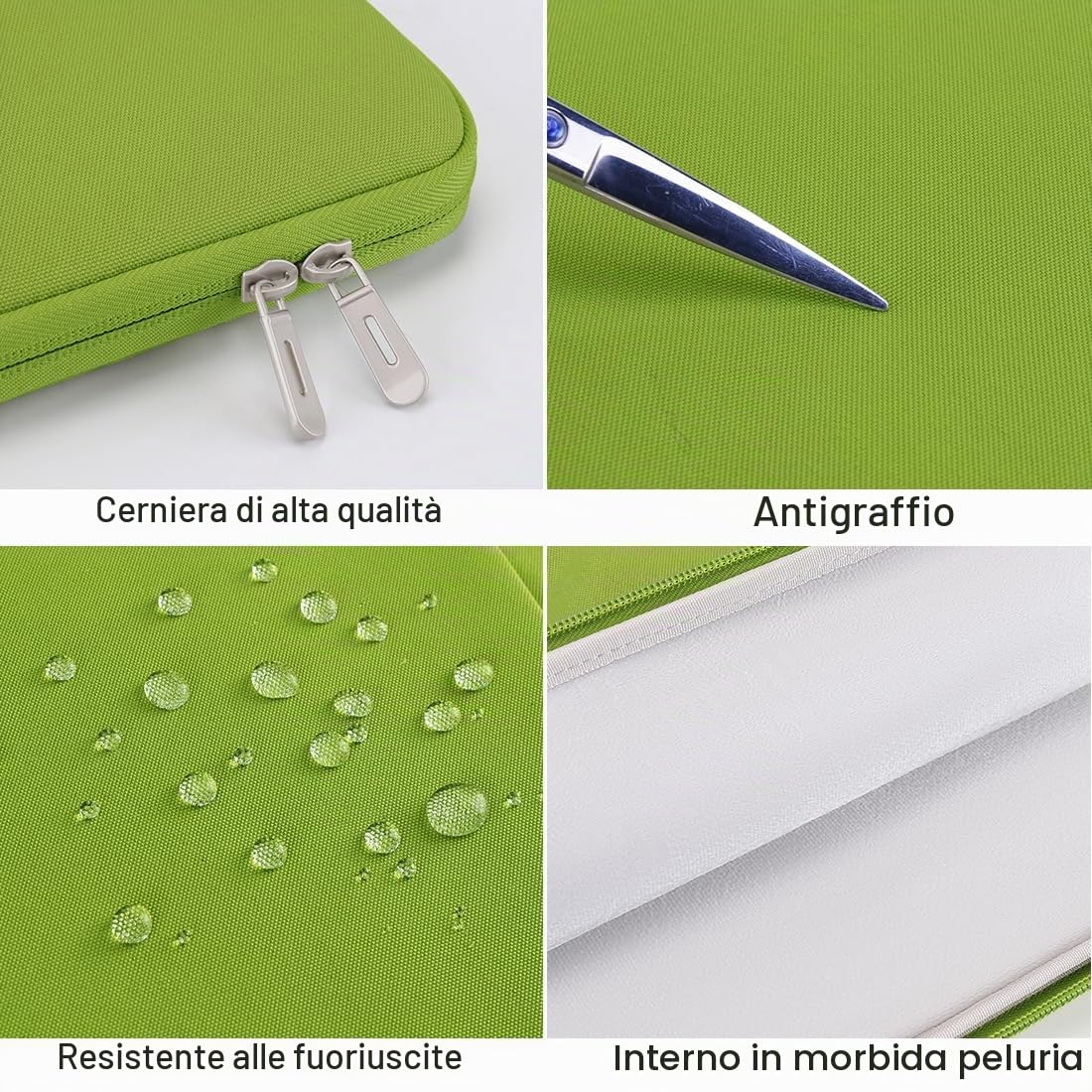 Domiso Laptop Sleeve 17,3 pollici custodia laptop Verde Chiaro impermeabile