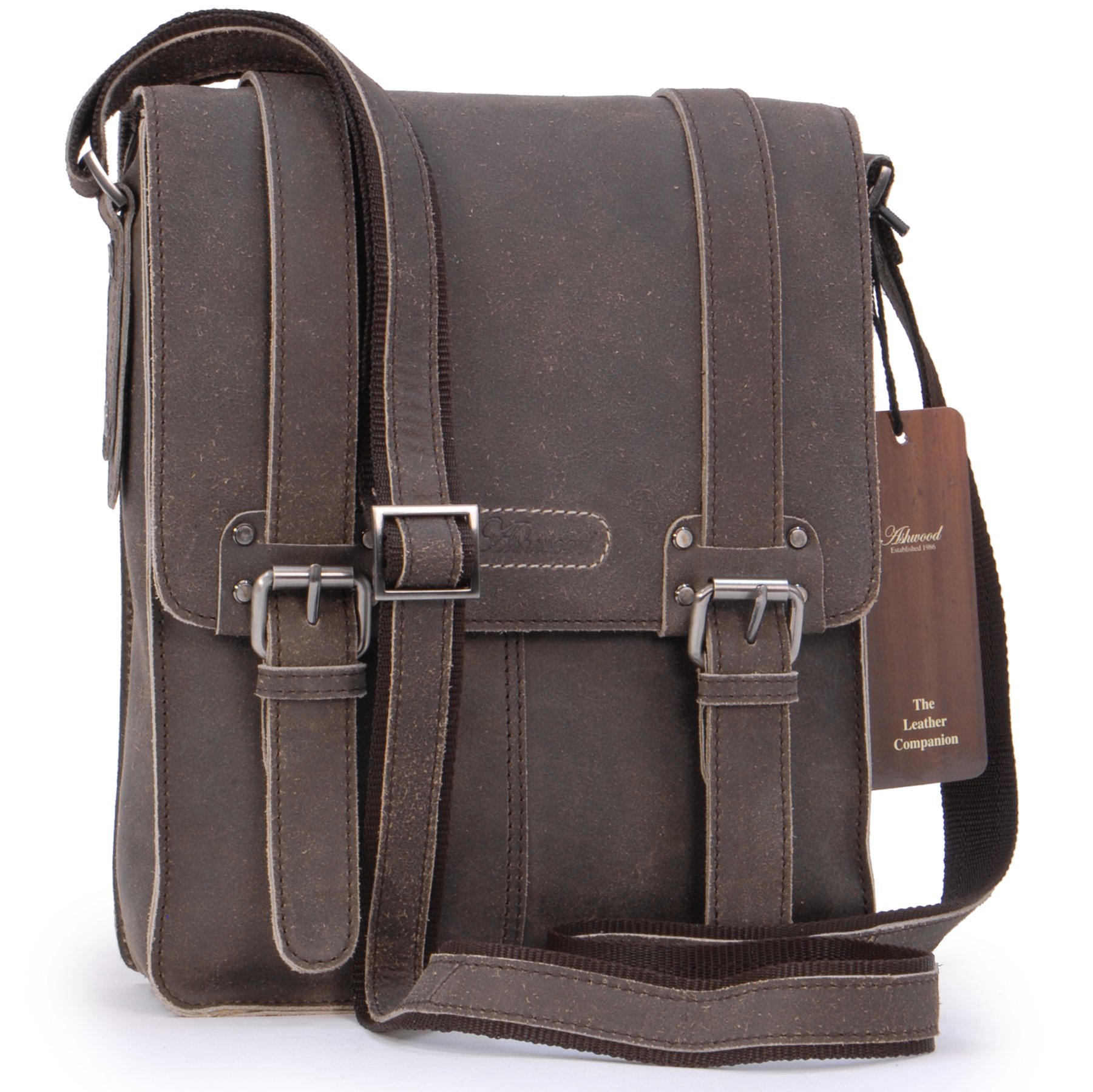 Ashwood Borse uomo e cartelle 8355-Ed borsa messenger A5 pelle vintage
