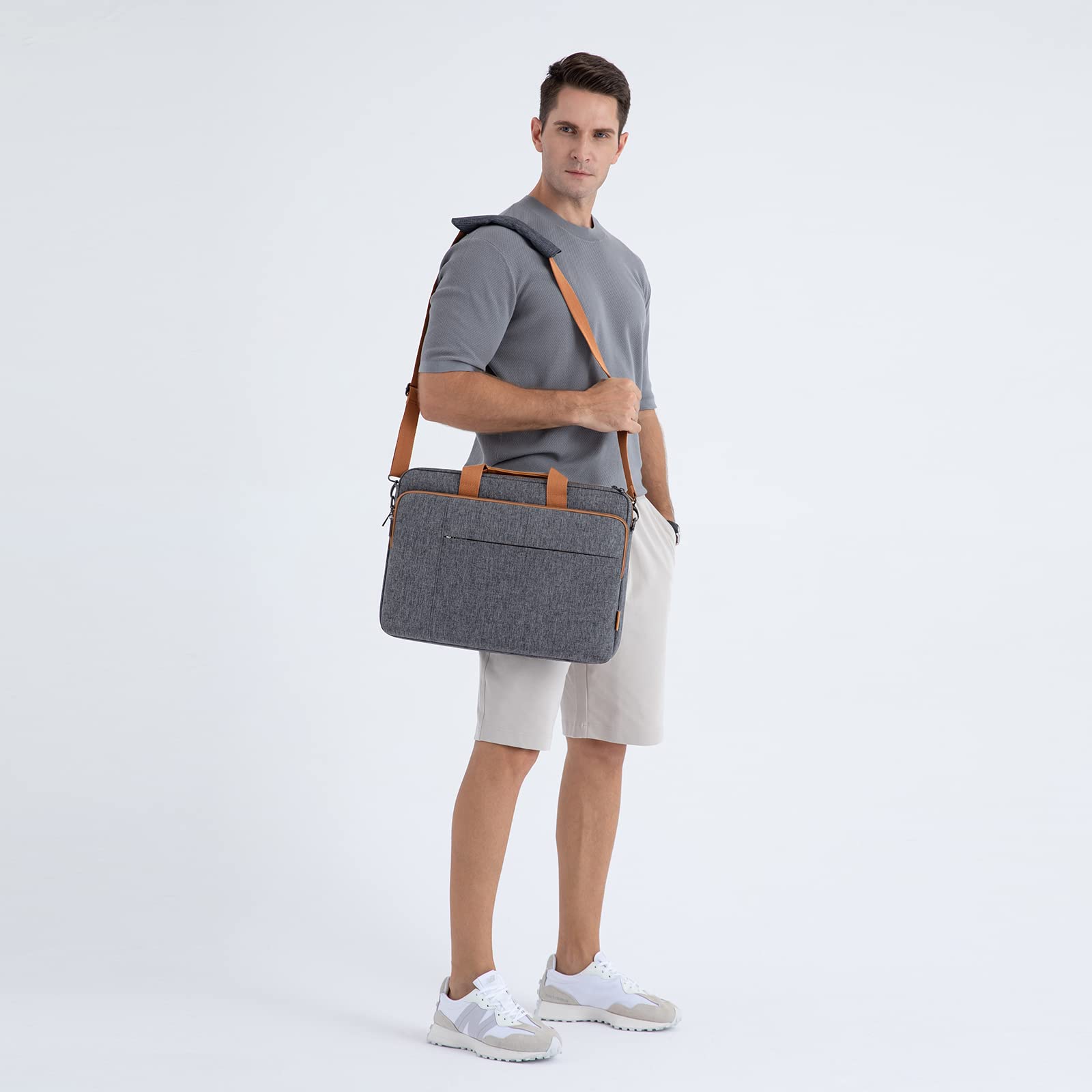 Domiso Laptop Briefcase 15,6 Pollici ventiquattrore laptop grigio scuro impermeabile