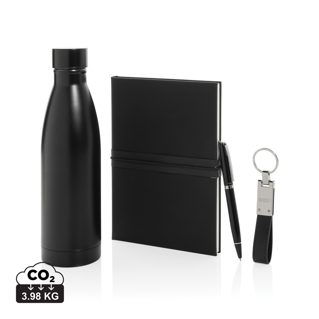 Swiss Peak Ufficio & Scrittura set regalo business deluxe con bottiglia RCS nero 480 ml