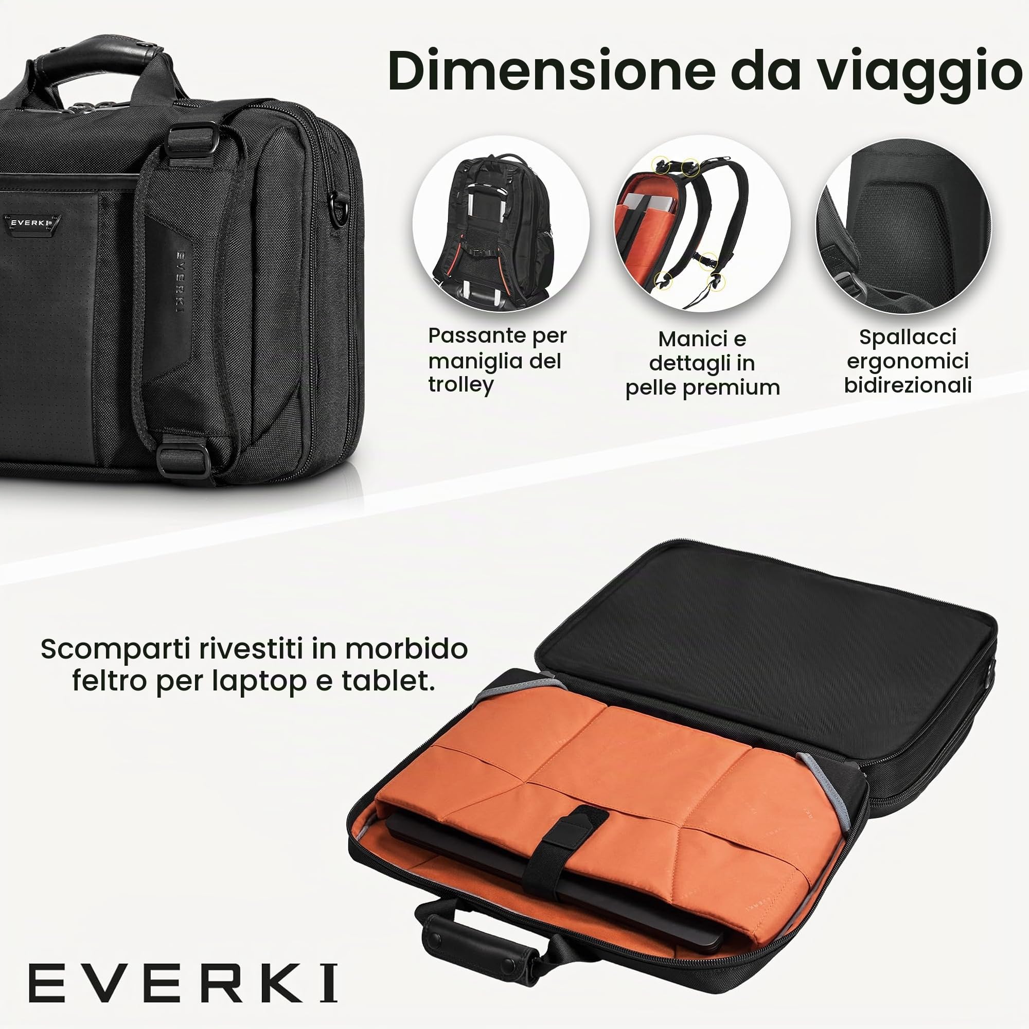 EVERKI Valigette per Portatile Versa valigetta laptop 17,3" idrorepellente