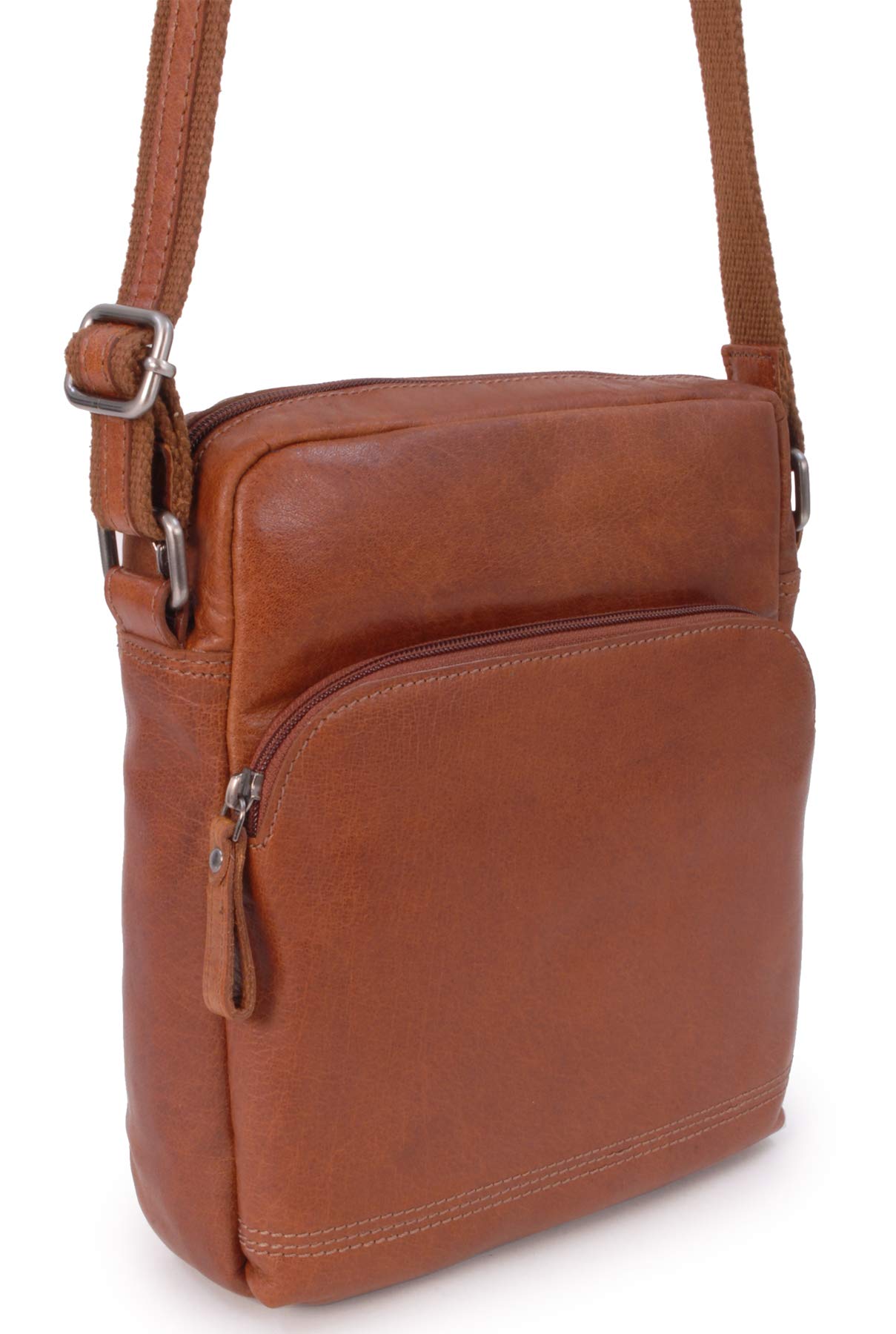 Ashwood Vera Pelle Vintage F-82 borsa messenger in pelle media