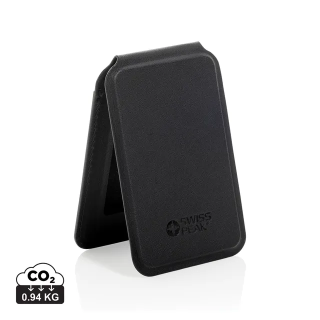 Swiss Peak Tech Magstand portacarte magnetico nero in PU riciclato