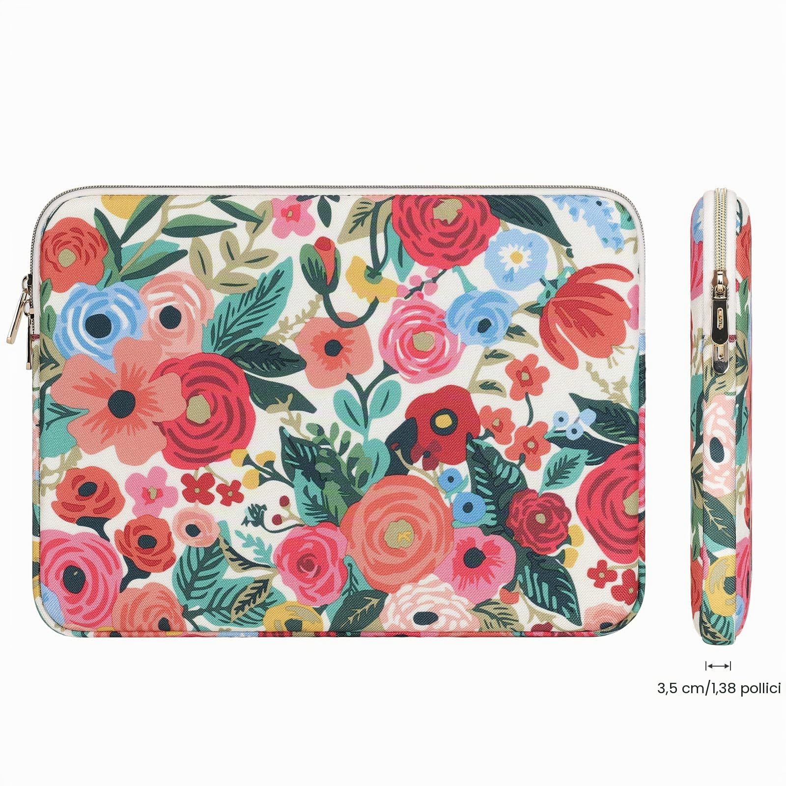 Domiso Laptop Sleeve 17,3 Pollici Custodia Impermeabile Fiori di Rosa