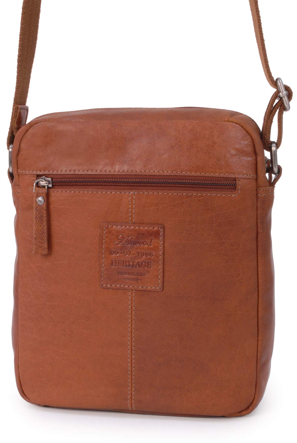 Ashwood Vera Pelle Vintage F-82 borsa messenger in pelle media