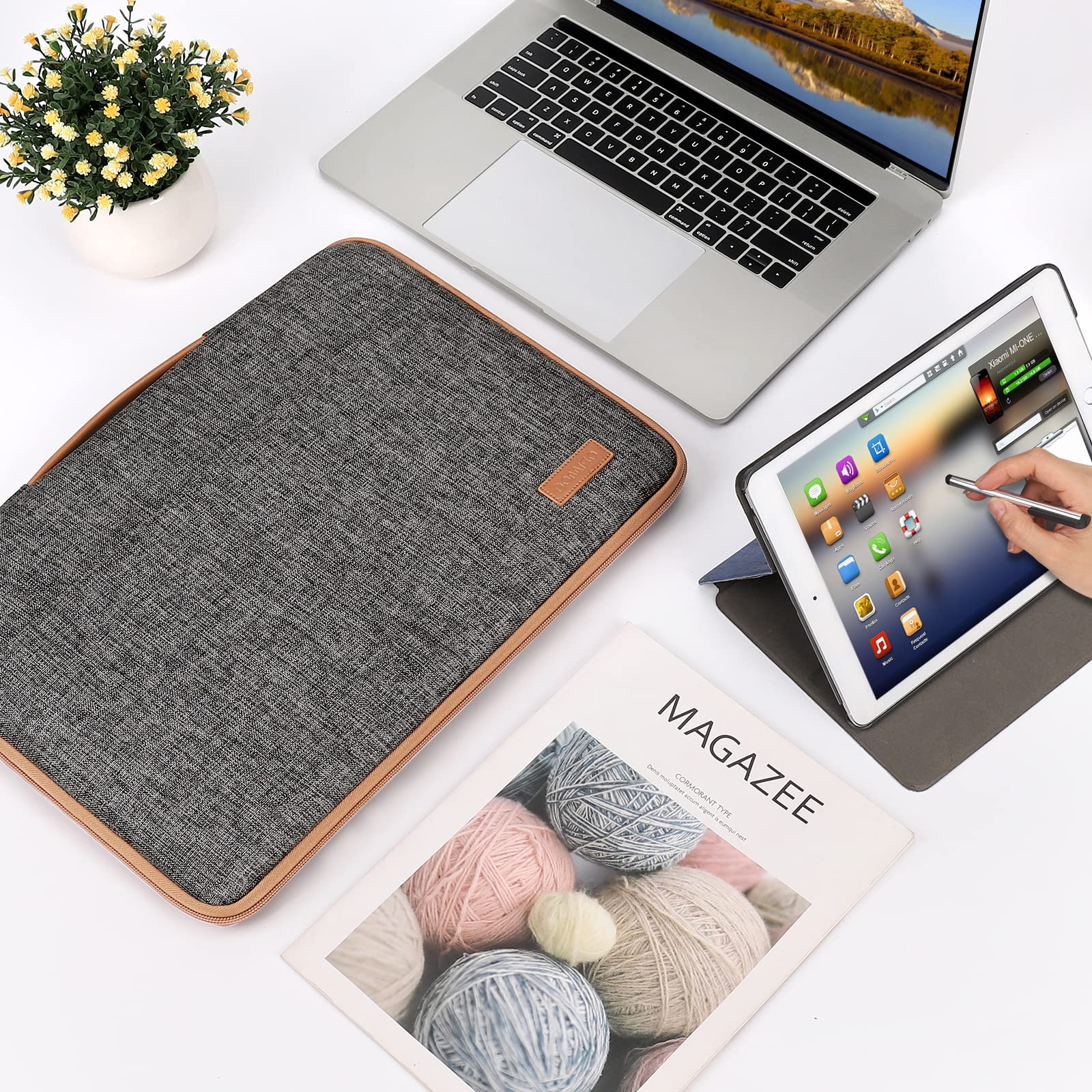 Domiso Laptop Sleeve custodia laptop 17,3" impermeabile con tasca esterna