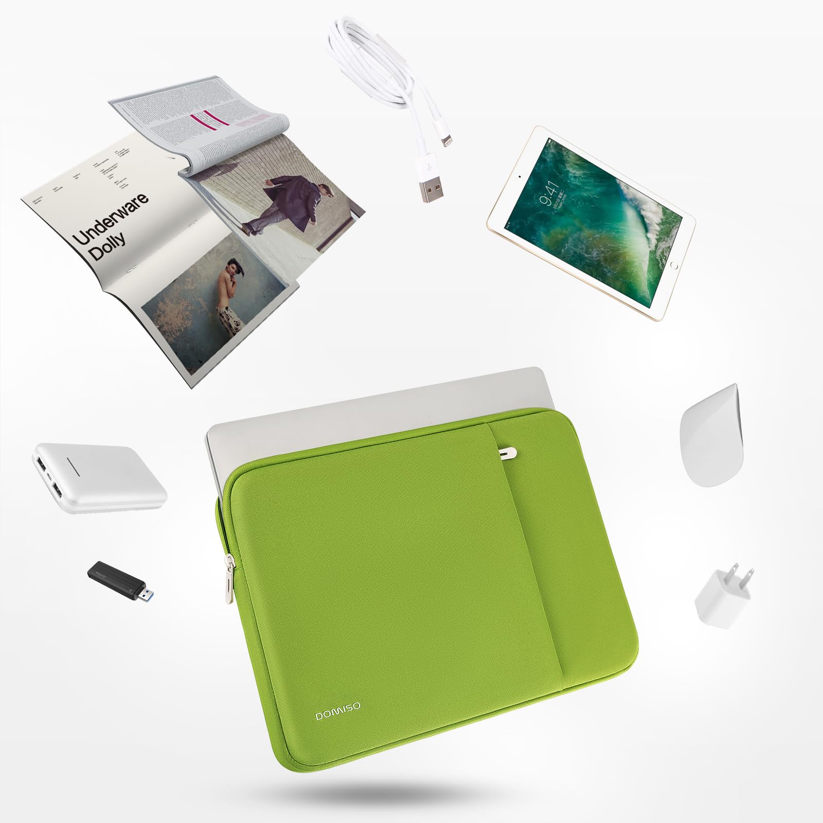 Domiso Laptop Sleeve 17,3 pollici custodia laptop Verde Chiaro impermeabile