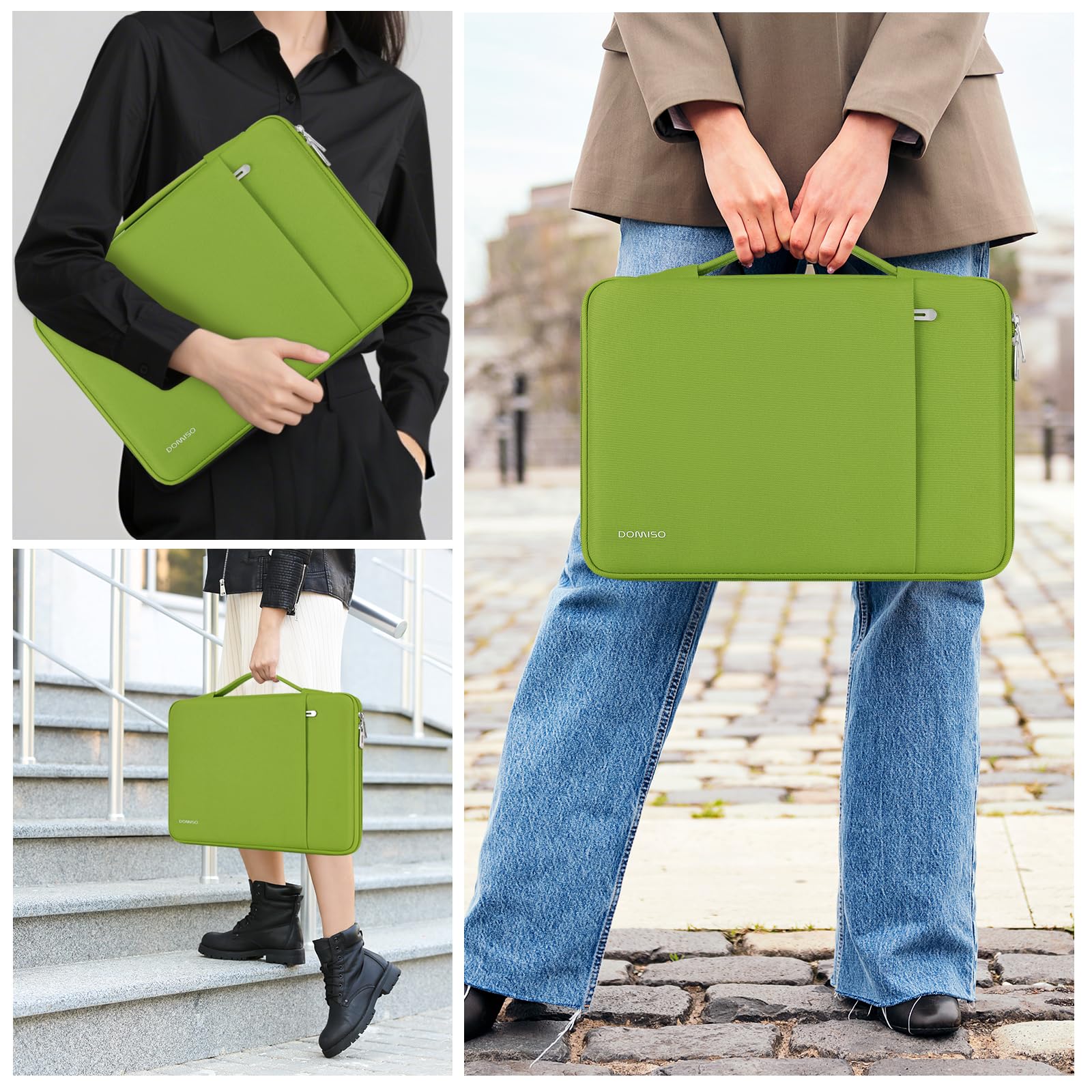 Domiso Laptop Sleeve 13,3 pollici custodia laptop verde erba impermeabile