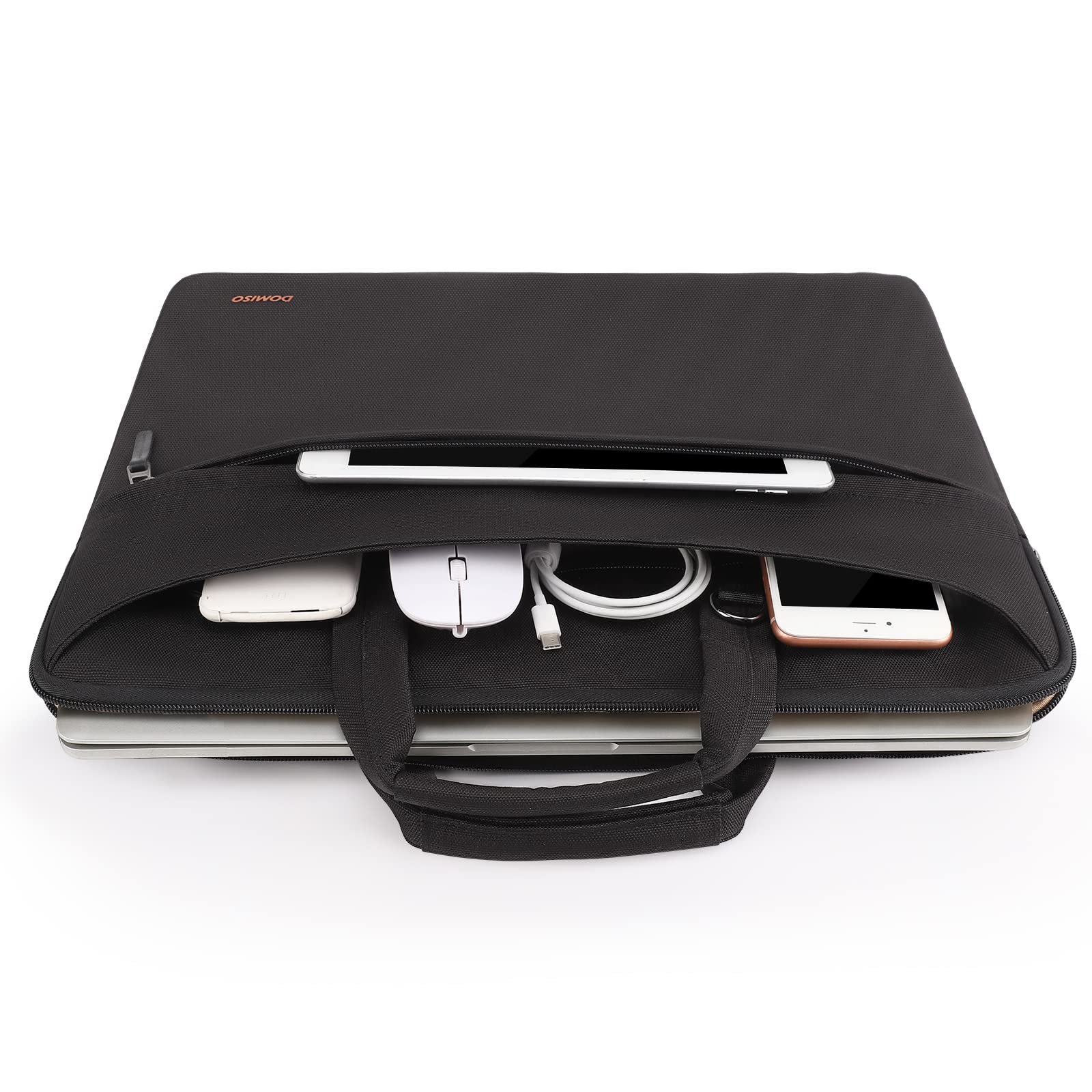 Domiso Laptop Briefcase 15,6 pollici borsa laptop nera impermeabile