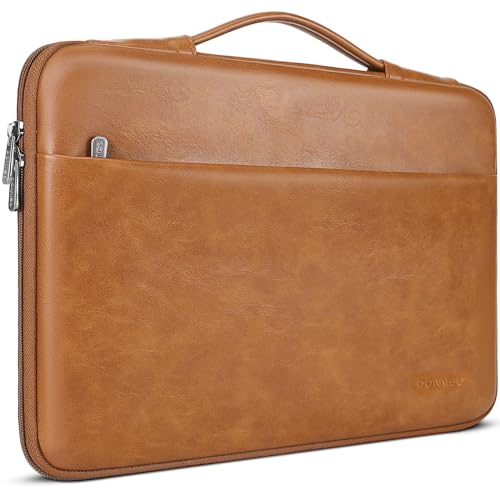 Domiso Laptop Sleeve 17,3 pollici custodia Marrone impermeabile PU