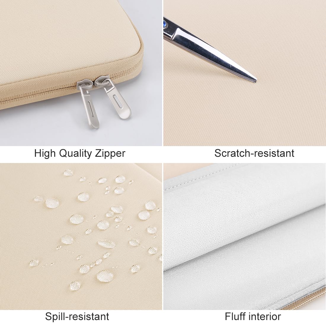 DOMISO Laptop Sleeve 17,3 pollici custodia laptop beige impermeabile