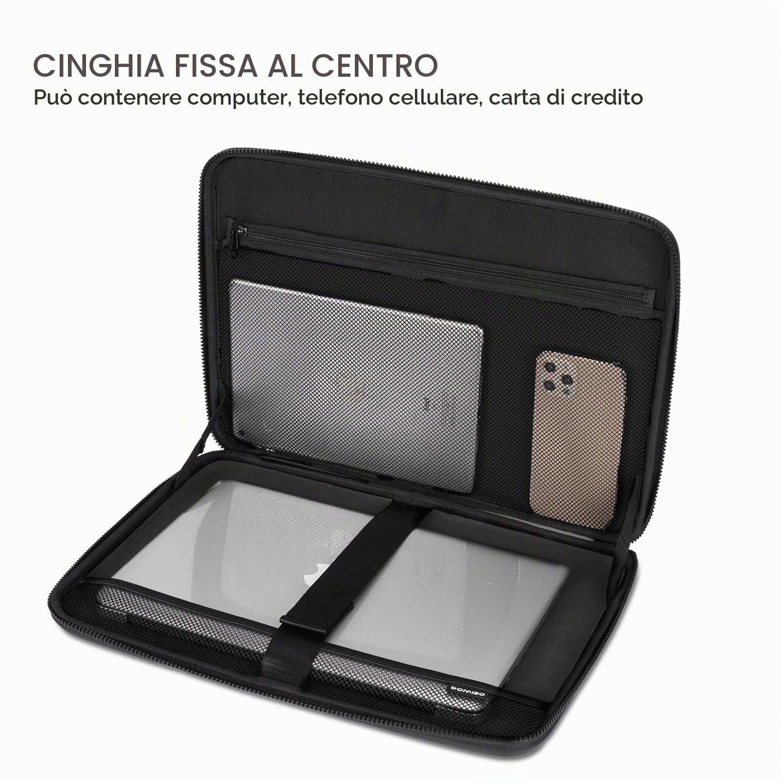 Domiso EVA Laptop Bag 17,3 pollici custodia laptop nera antiurto