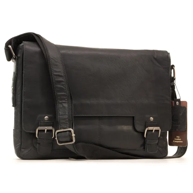 Ashwood Kingston Leather Companion 8343 borsa messenger in pelle con scomparto laptop