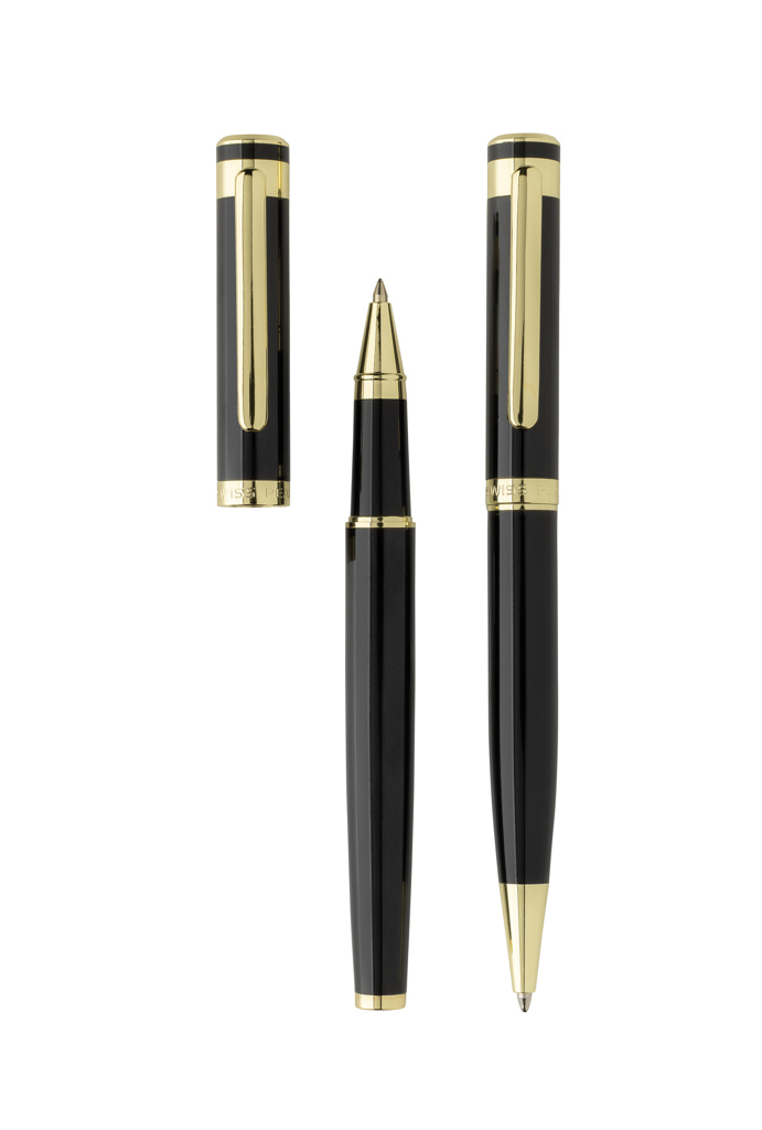 Swiss Peak Ufficio & Scrittura Luca set di penne nero in ottone riciclato