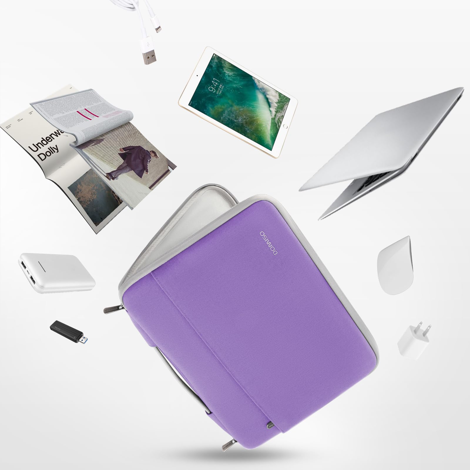 Domiso Laptop Sleeve 17,3 pollici custodia laptop viola impermeabile