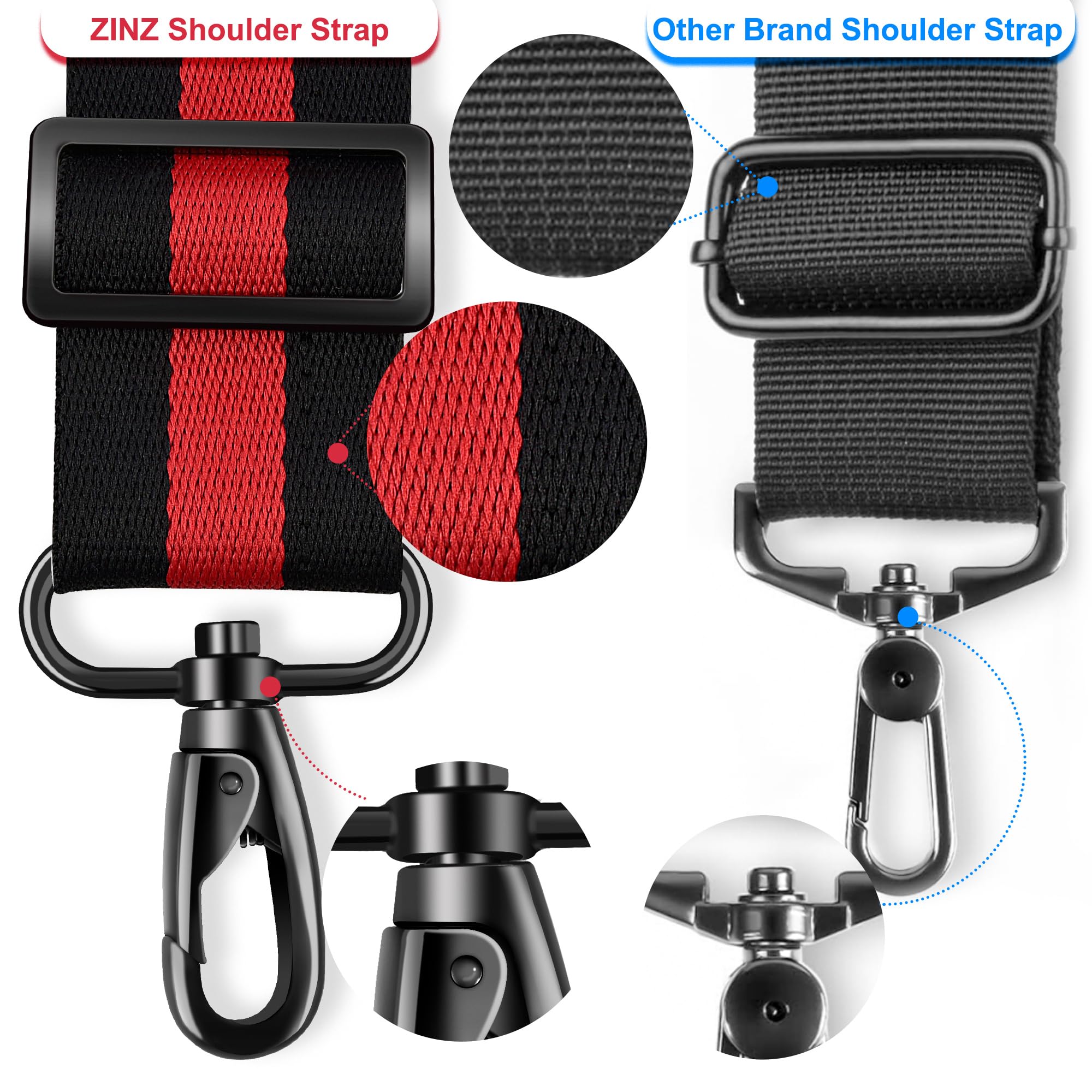 ZINZ Shoulder Pads tracolla da 188 cm imbottitura fissa Strisce Nero-rosso-nere