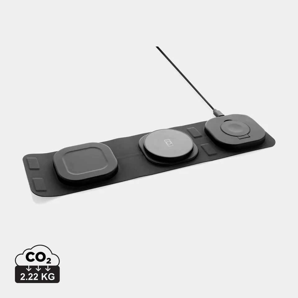 Swiss Peak Tech caricatore wireless 15W 3 in 1 grigio, 1 pezzo RCS