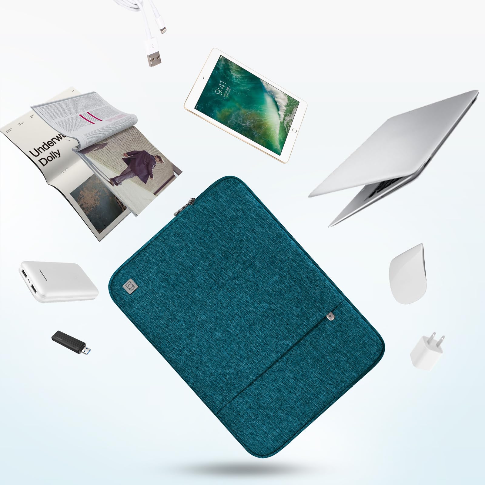 Domiso Laptop Sleeve 17,3" custodia laptop turchese impermeabile