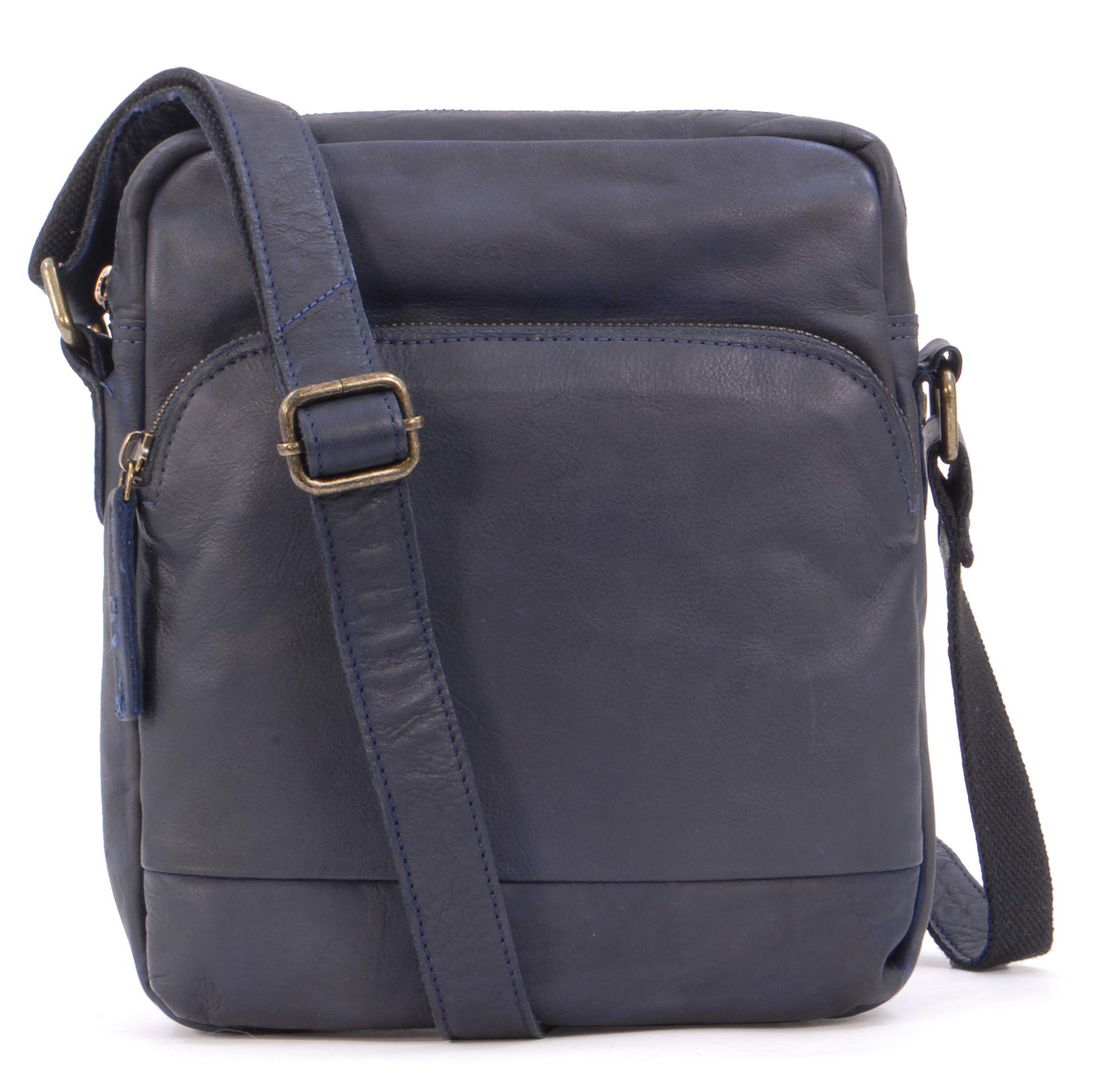 Ashwood Vera Pelle Vintage F-82 borsa messenger in pelle media