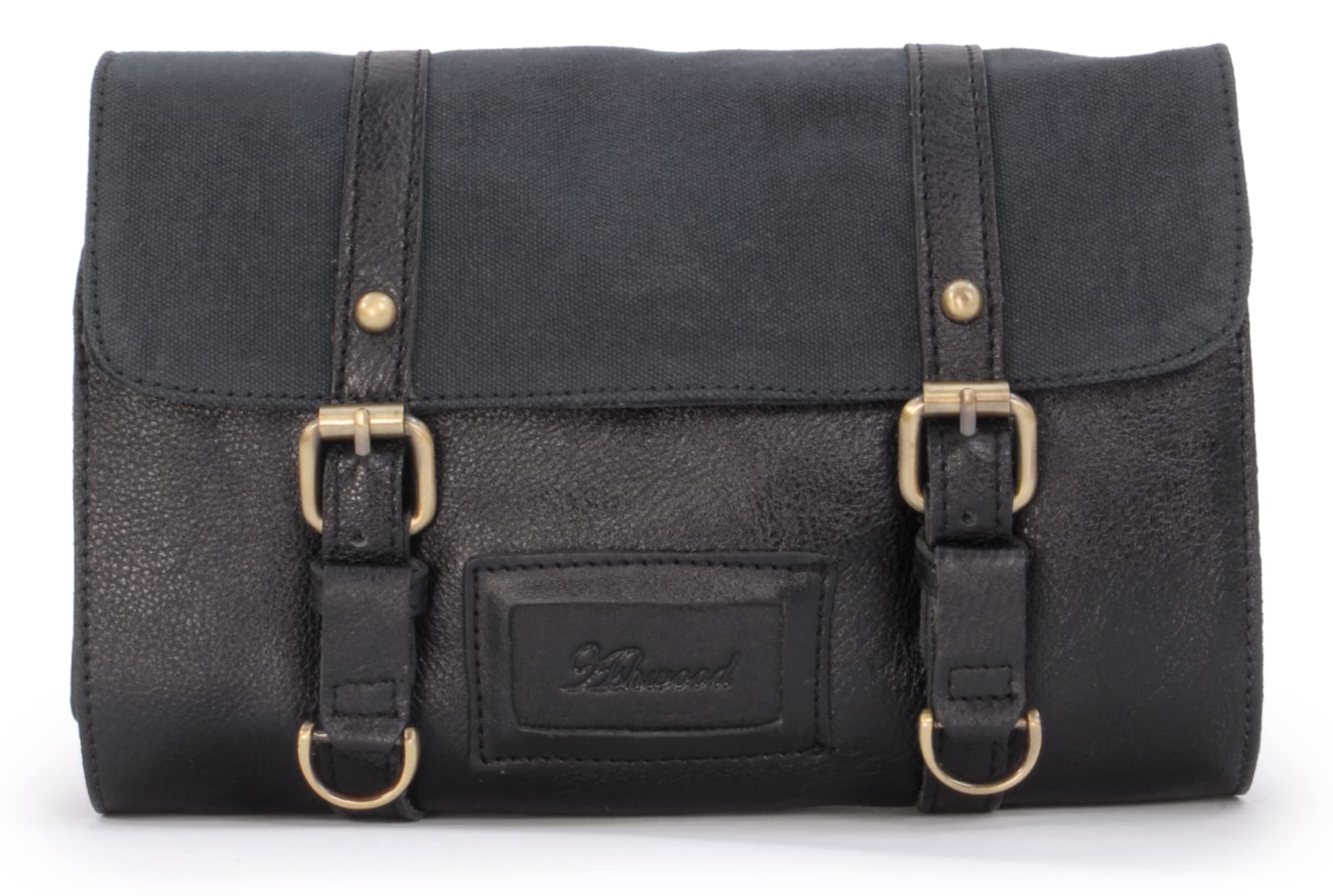 Ashwood Hammersmith 7010 beauty case da viaggio nero in pelle e tela