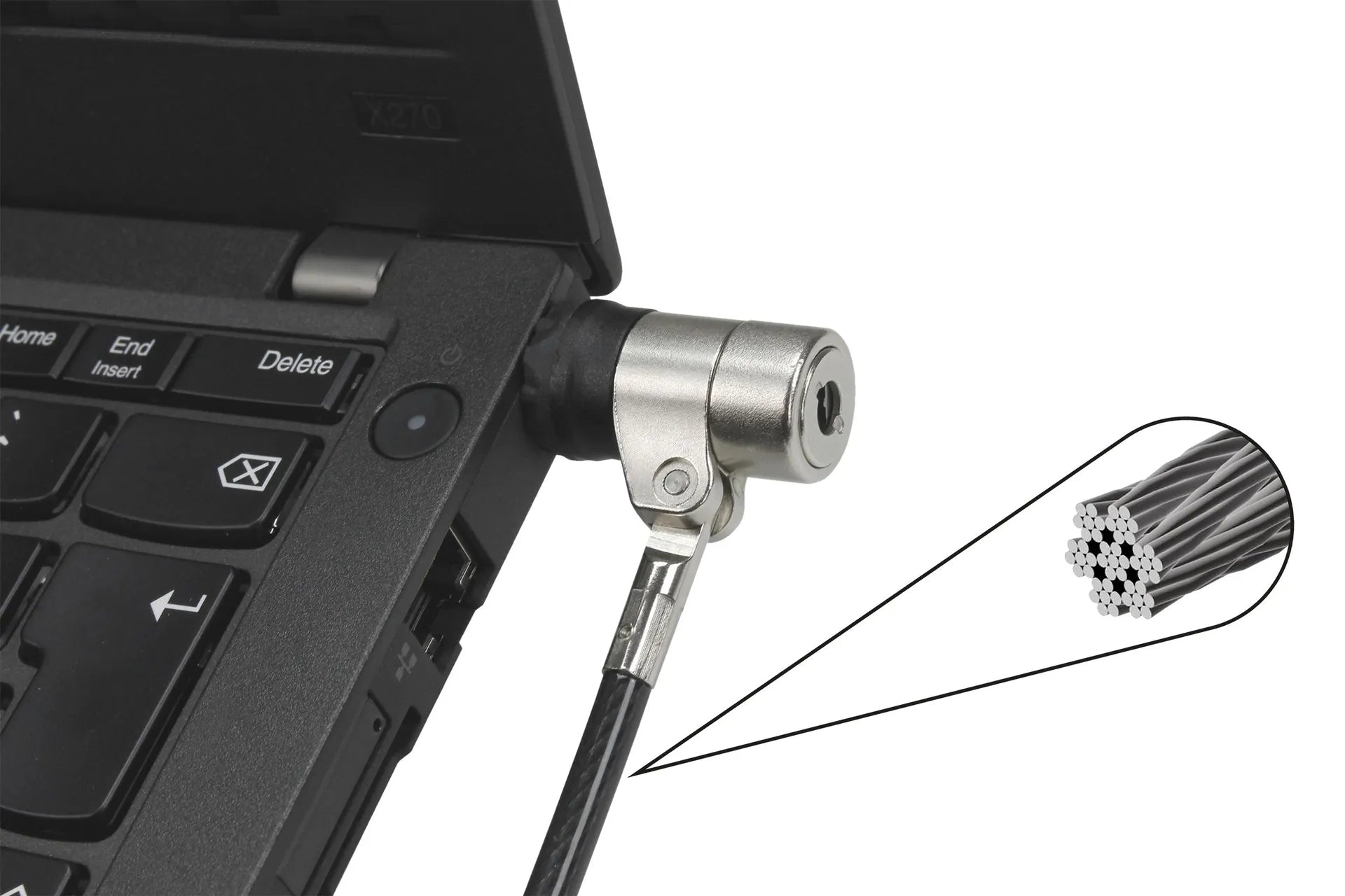 BASE XXO Security Locks Security Cable T-Lock Pro keyed 3x7mm slot cavo antifurto con chiave