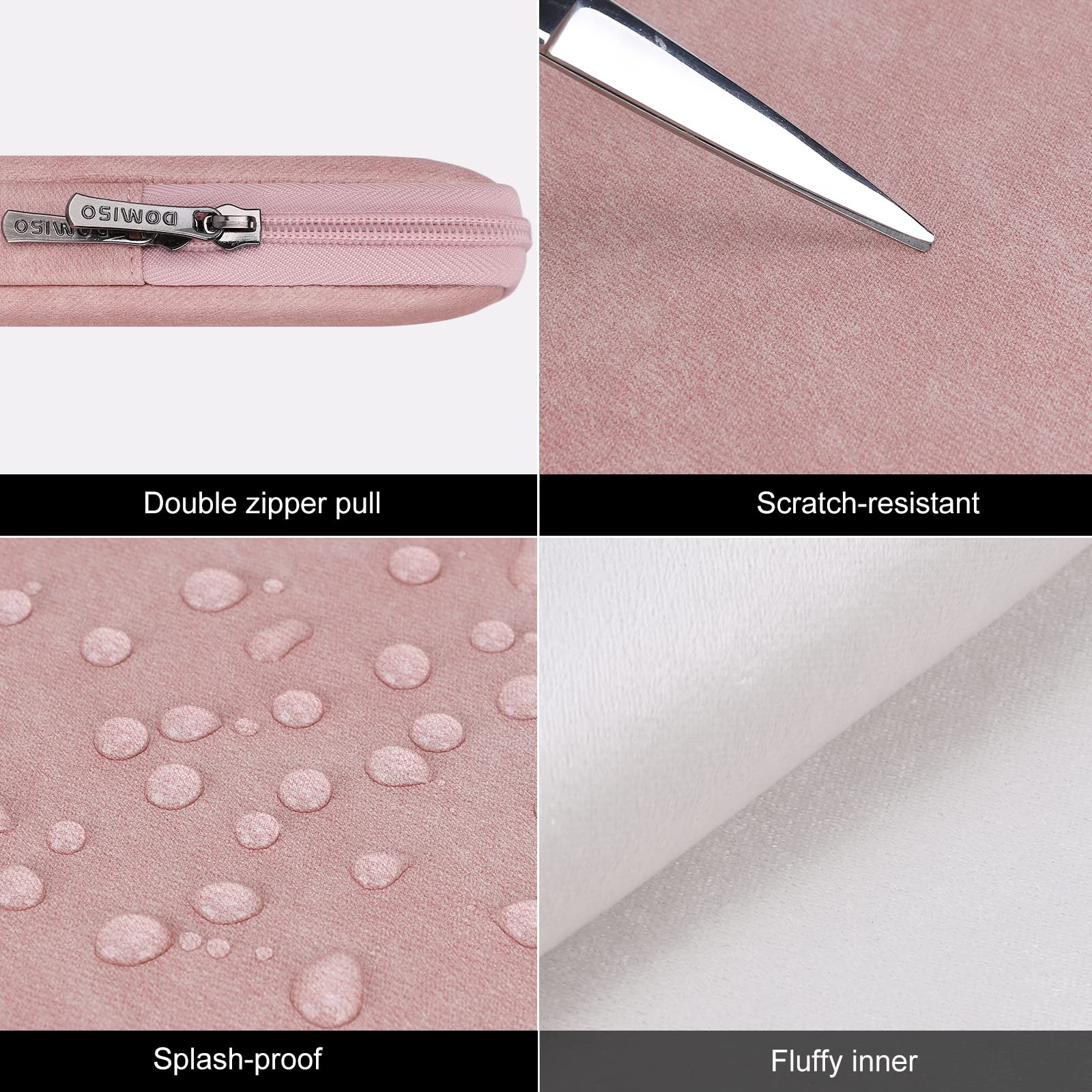 Domiso Laptop Sleeve 17.3 Pollici custodia laptop Rosa impermeabile