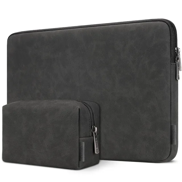DOMISO Laptop Sleeve 13,3 pollici custodia laptop nera impermeabile