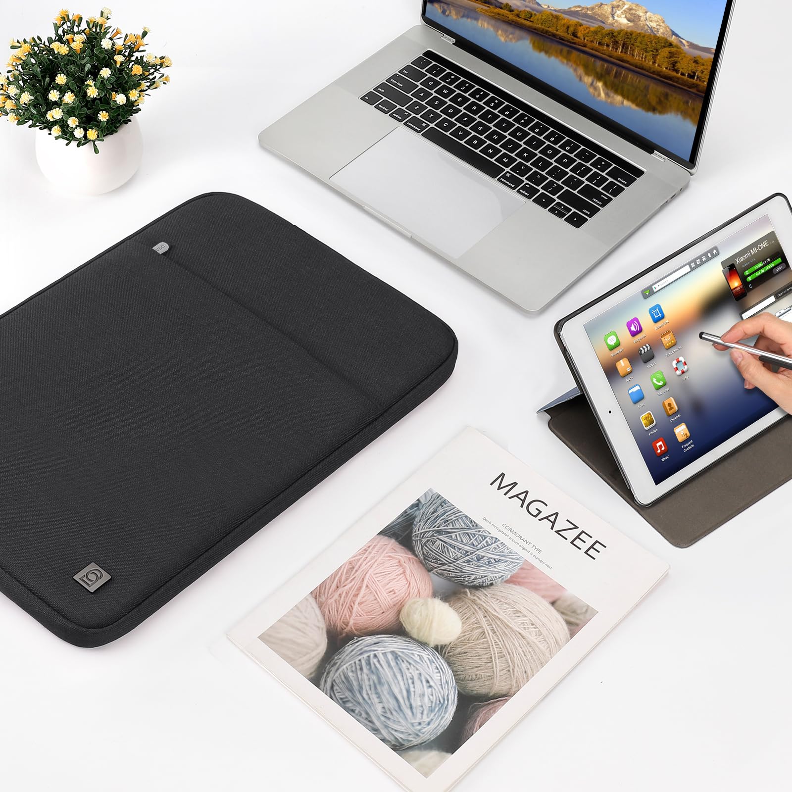 DOMISO Laptop Sleeve 17,3" custodia laptop nera antiurto