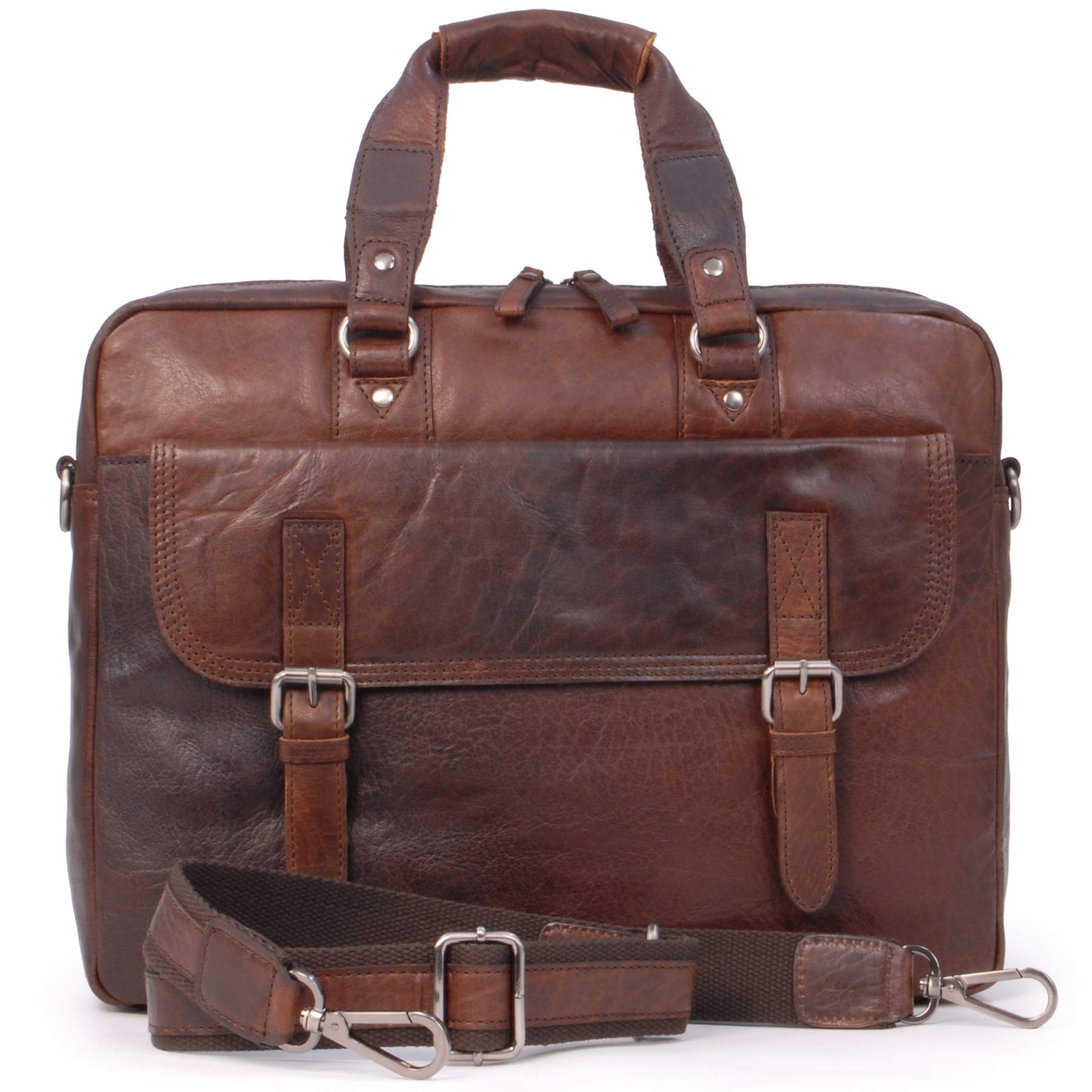 Ashwood Man Bags & Briefcases F-83 borsa laptop brandy in pelle vintage