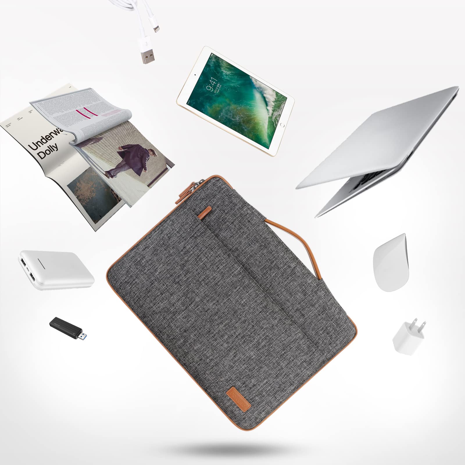 Domiso Laptop Sleeve custodia laptop 17,3" impermeabile con tasca esterna