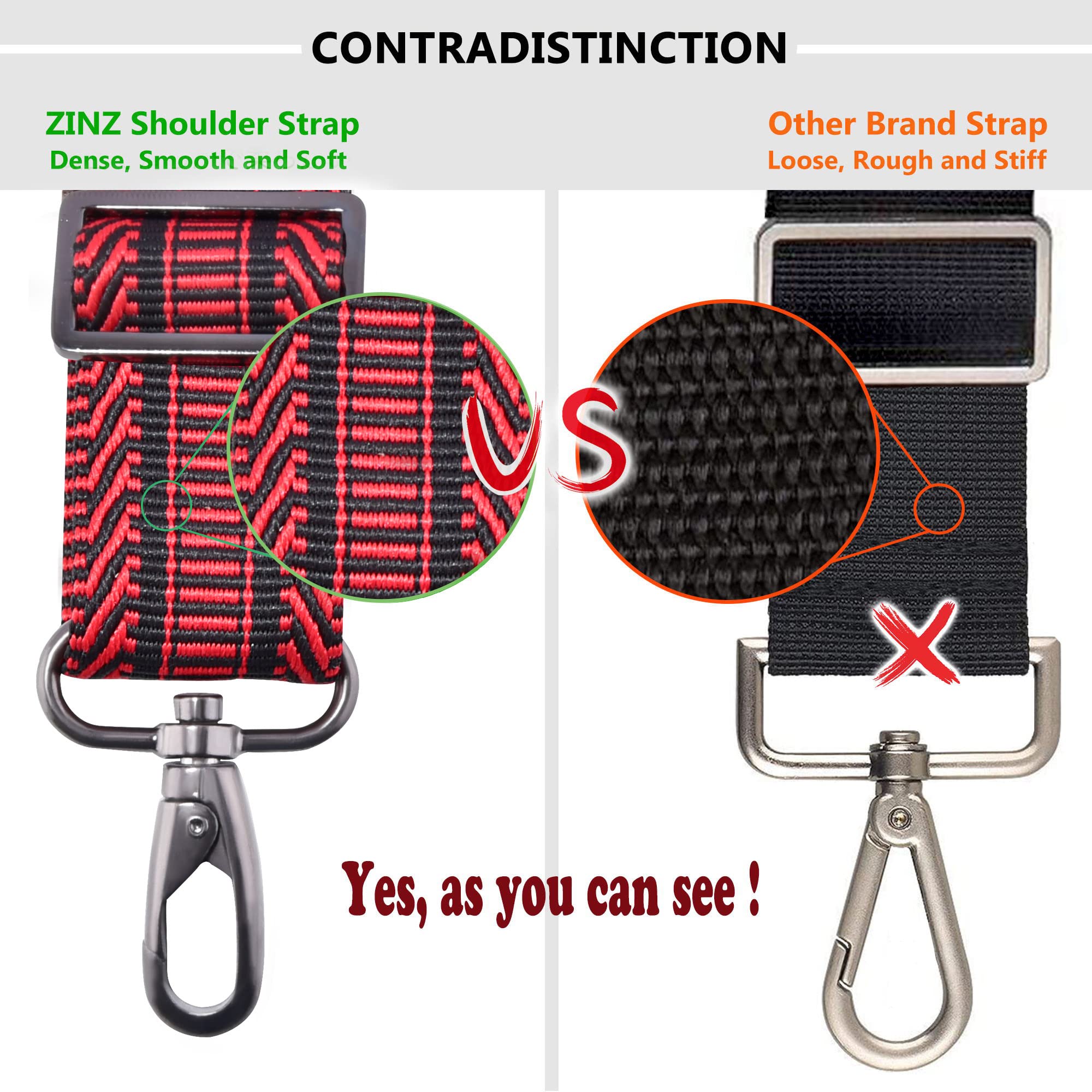 ZINZ Shoulder Pads Tracolla Universale 57" tracolla nero rosso S imbottita