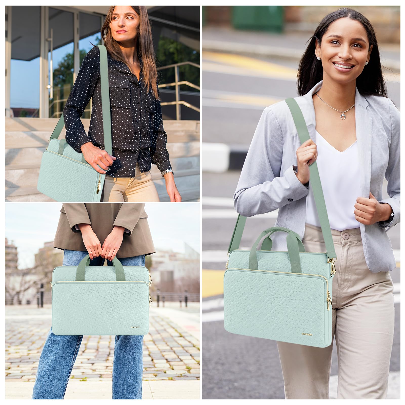 Domiso Laptop Briefcase 14 pollici borsa laptop menta verde impermeabile