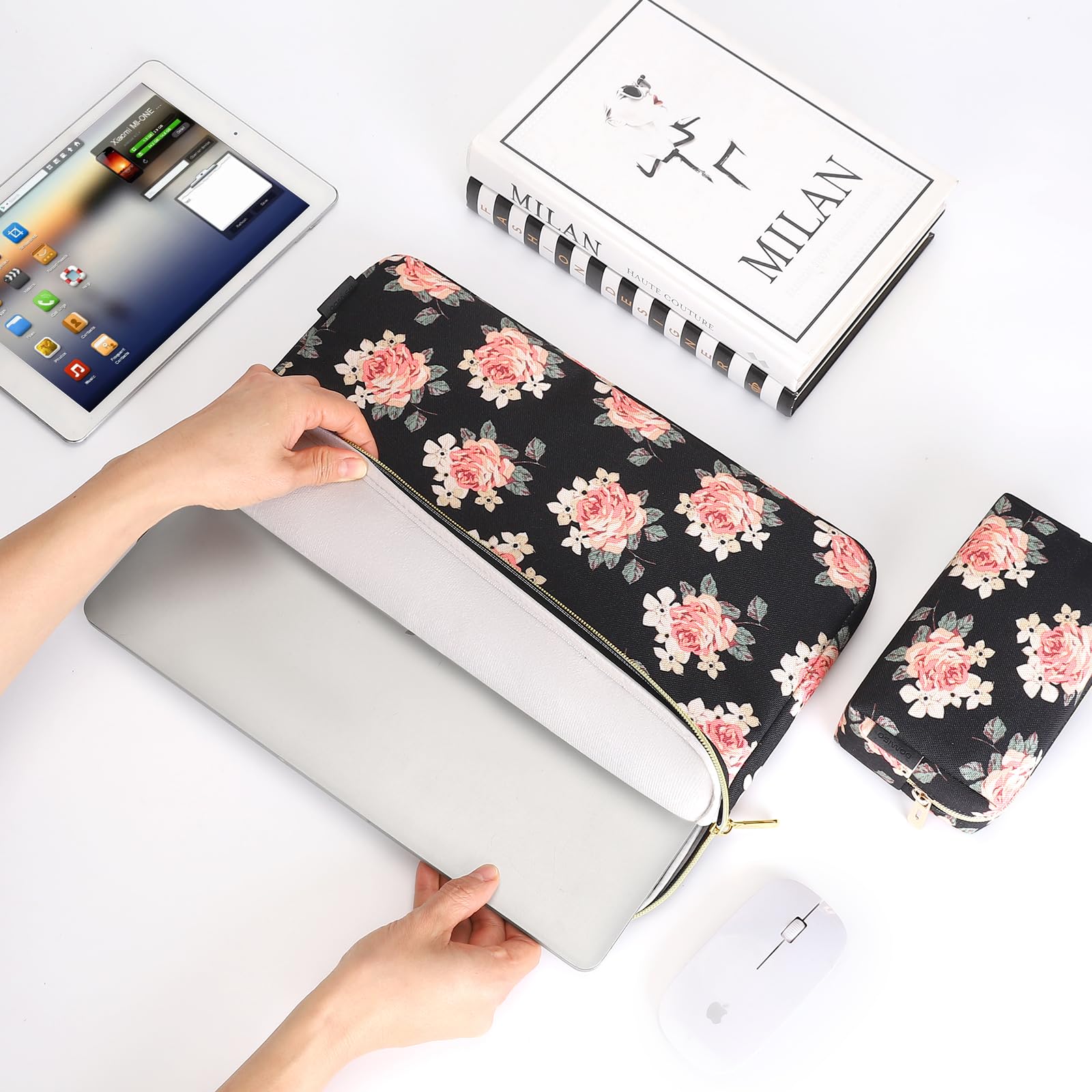 Domiso Laptop Sleeve 17,3 Pollici Custodia Impermeabile Nera
