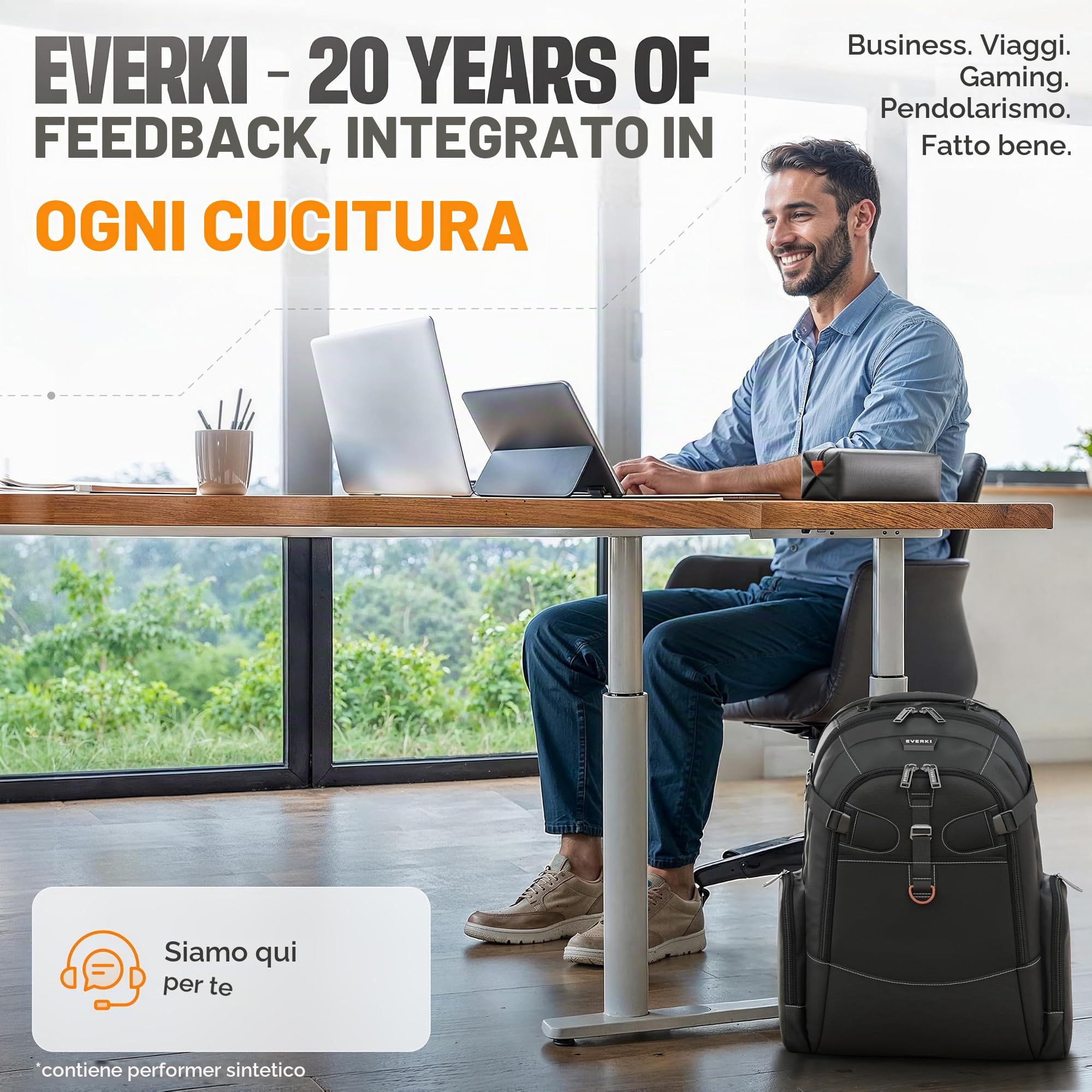 EVERKI Zaini per Portatile Business 120 zaino laptop 40 L fino a 18,4″ antipioggia