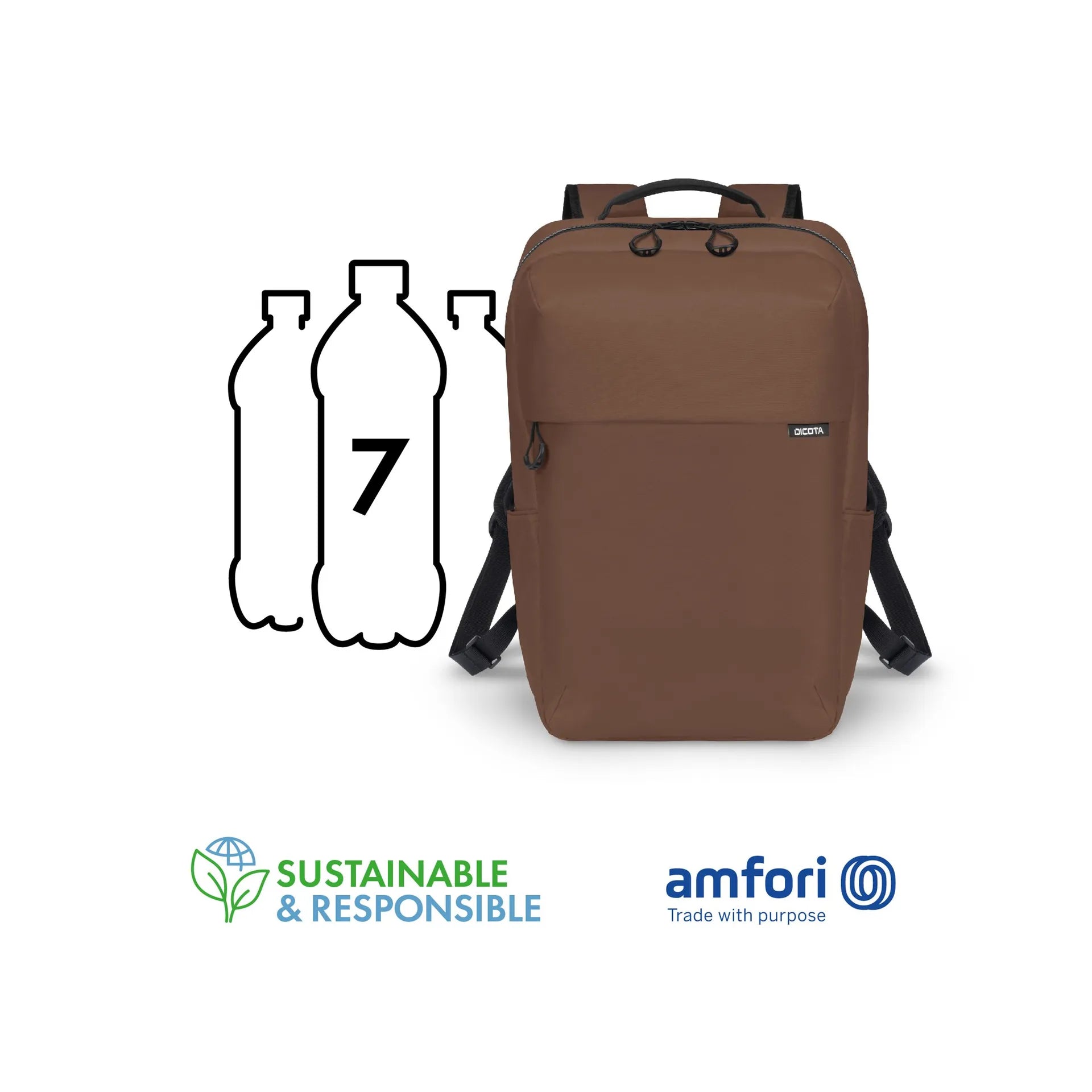 BASE XXO Backpacks COMMUTER 13-16 zaino marrone per laptop idrorepellente