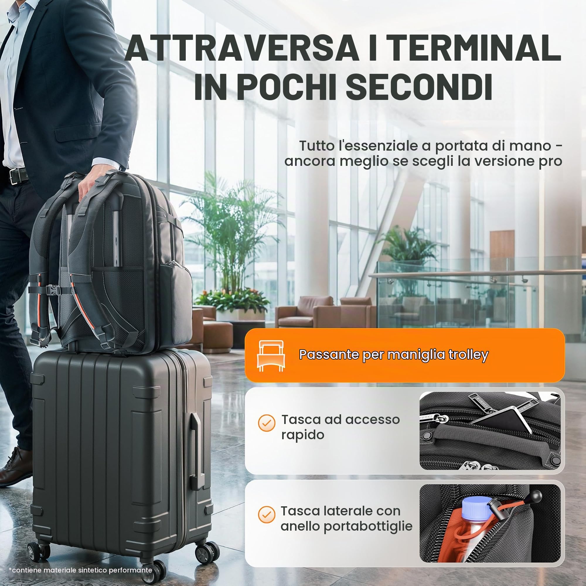 EVERKI Zaini per Portatile Business 120 zaino laptop 40 L fino a 18,4″ antipioggia