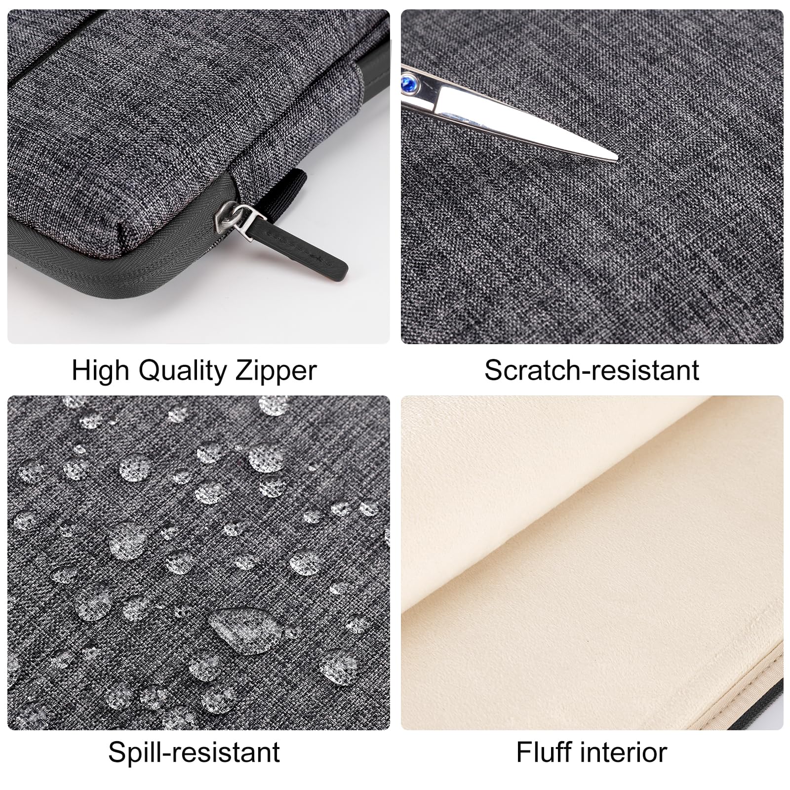 Domiso Laptop Sleeve 14 Pollici custodia laptop grigia impermeabile