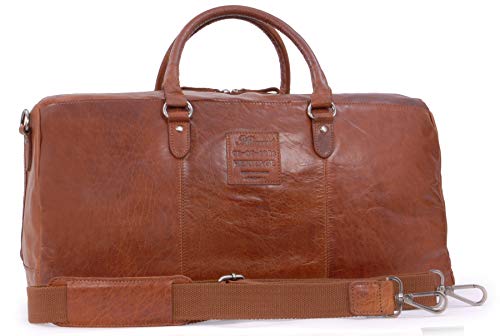 Ashwood Holdalls F-87 borsone da viaggio miele marrone in pelle vintage