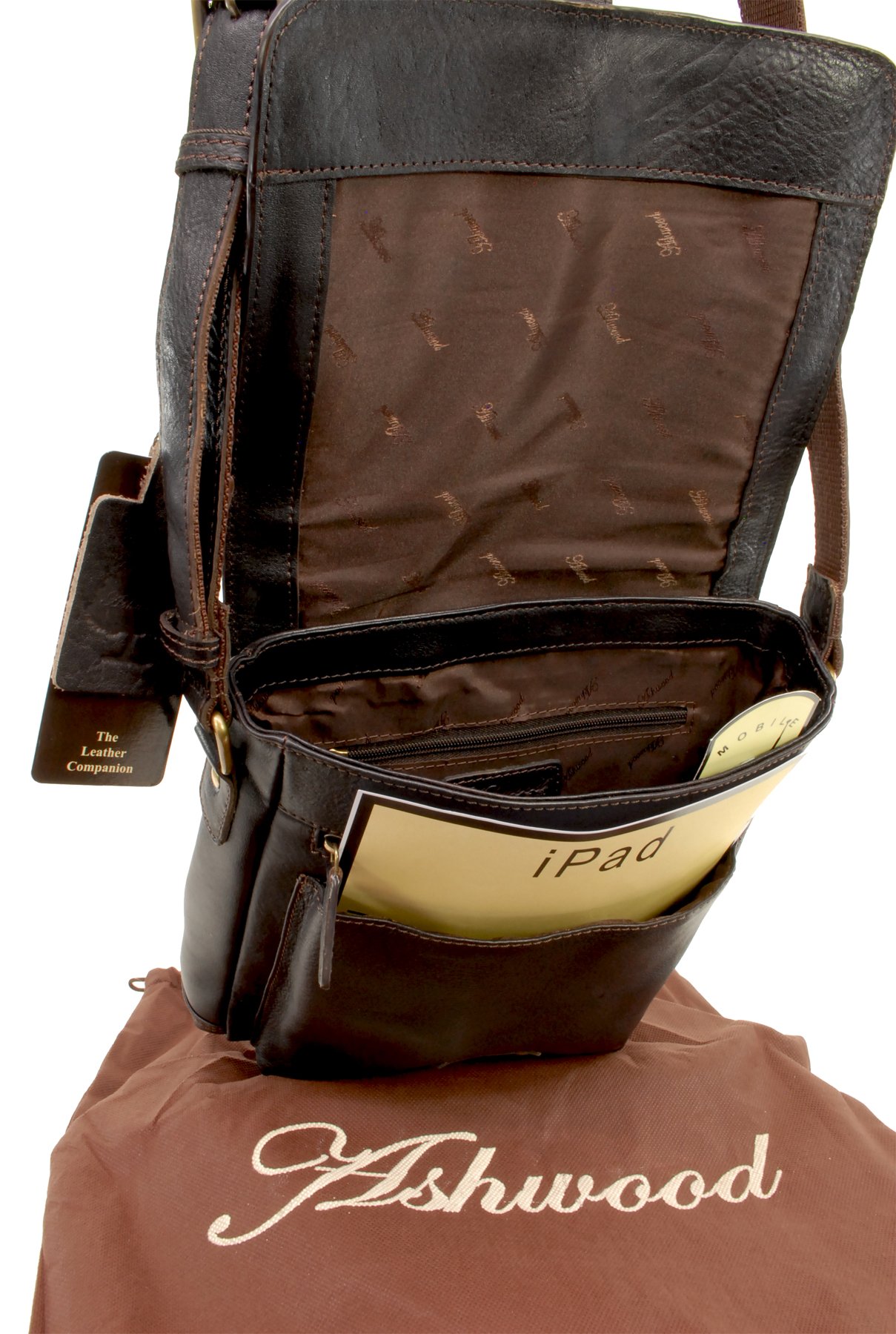 Ashwood Benjamin borsa messenger in pelle full grain