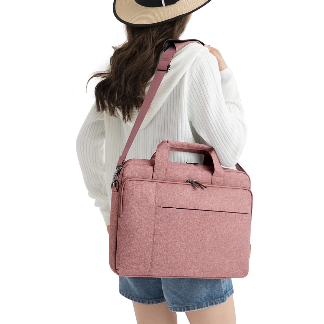 Domiso Laptop Briefcase 17,3 pollici borsa laptop Rosa impermeabile