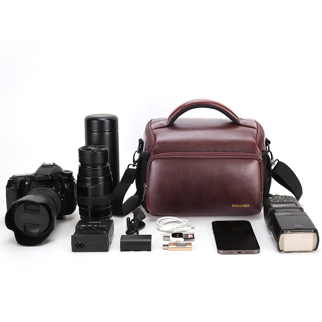 Domiso DSLR Camera Bag borsa fotocamera Reflex Vino resistente all'acqua